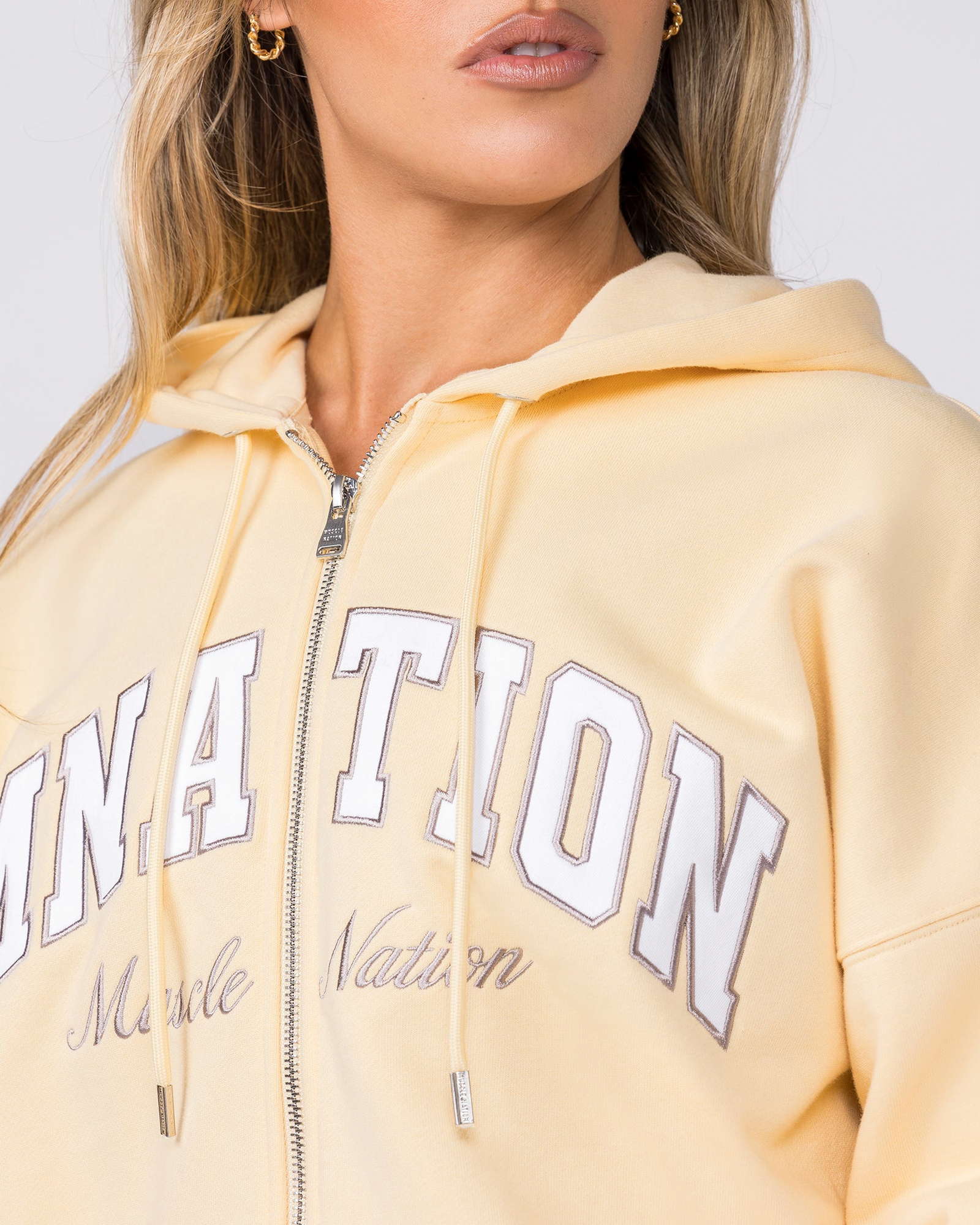 Routine Zip Through Hoodie - Panna Cotta