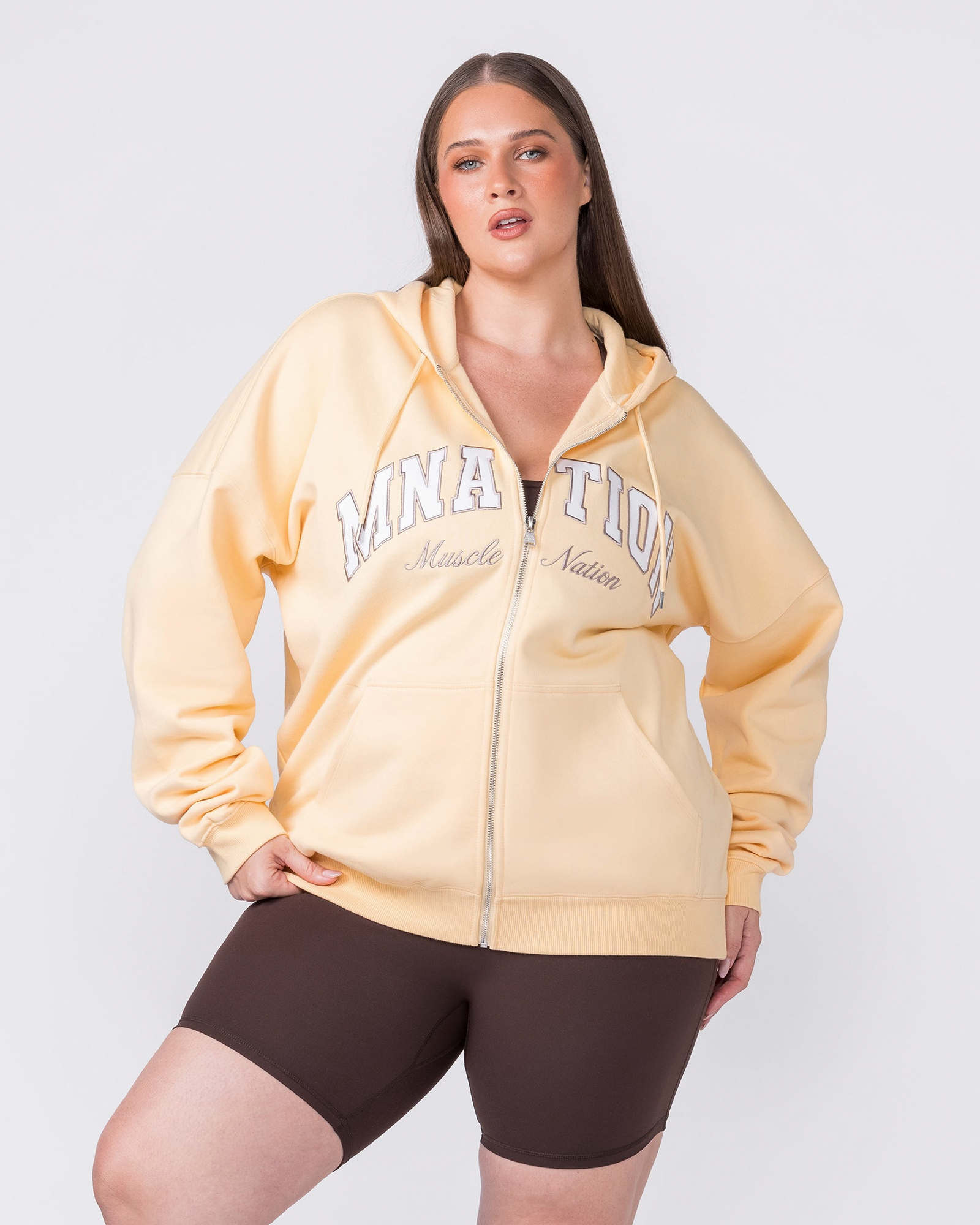 Routine Zip Through Hoodie - Panna Cotta