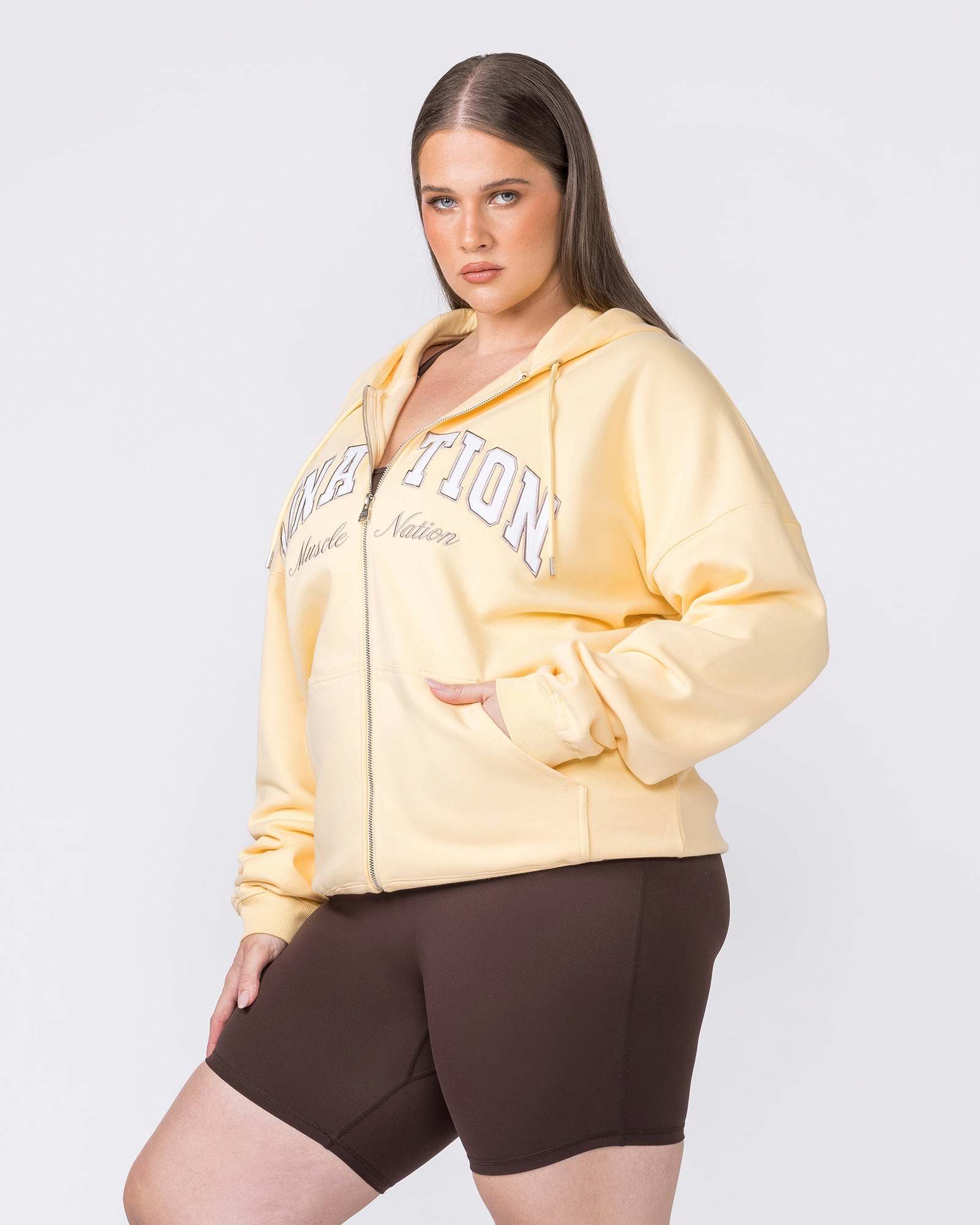 Routine Zip Through Hoodie - Panna Cotta