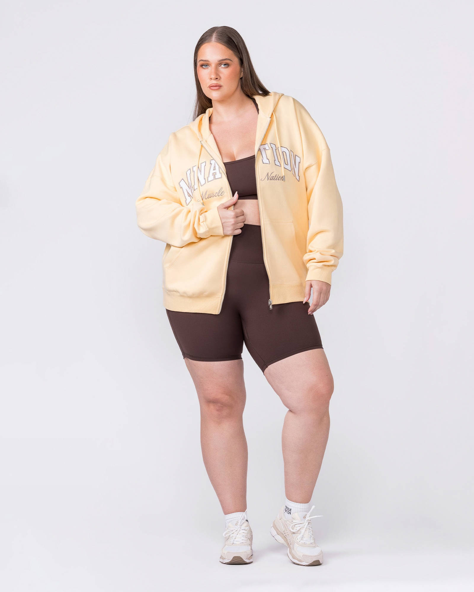 Routine Zip Through Hoodie - Panna Cotta