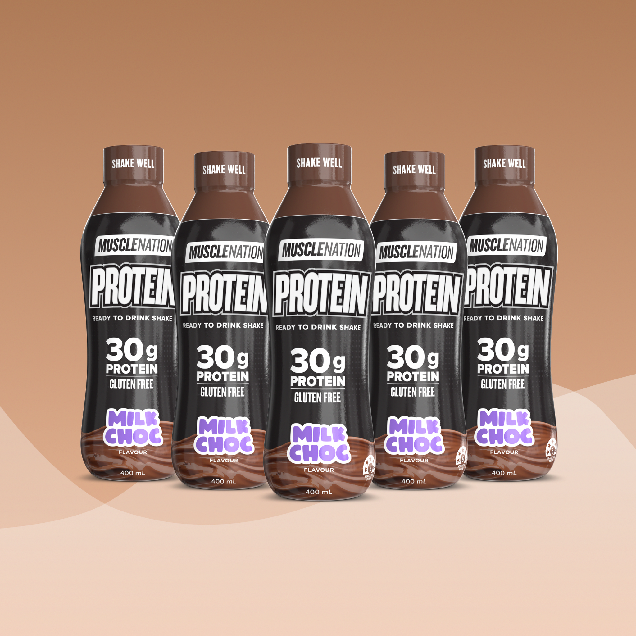 Protein Shake RTD - Milk Choc 400ml Bottle (6 Pack)