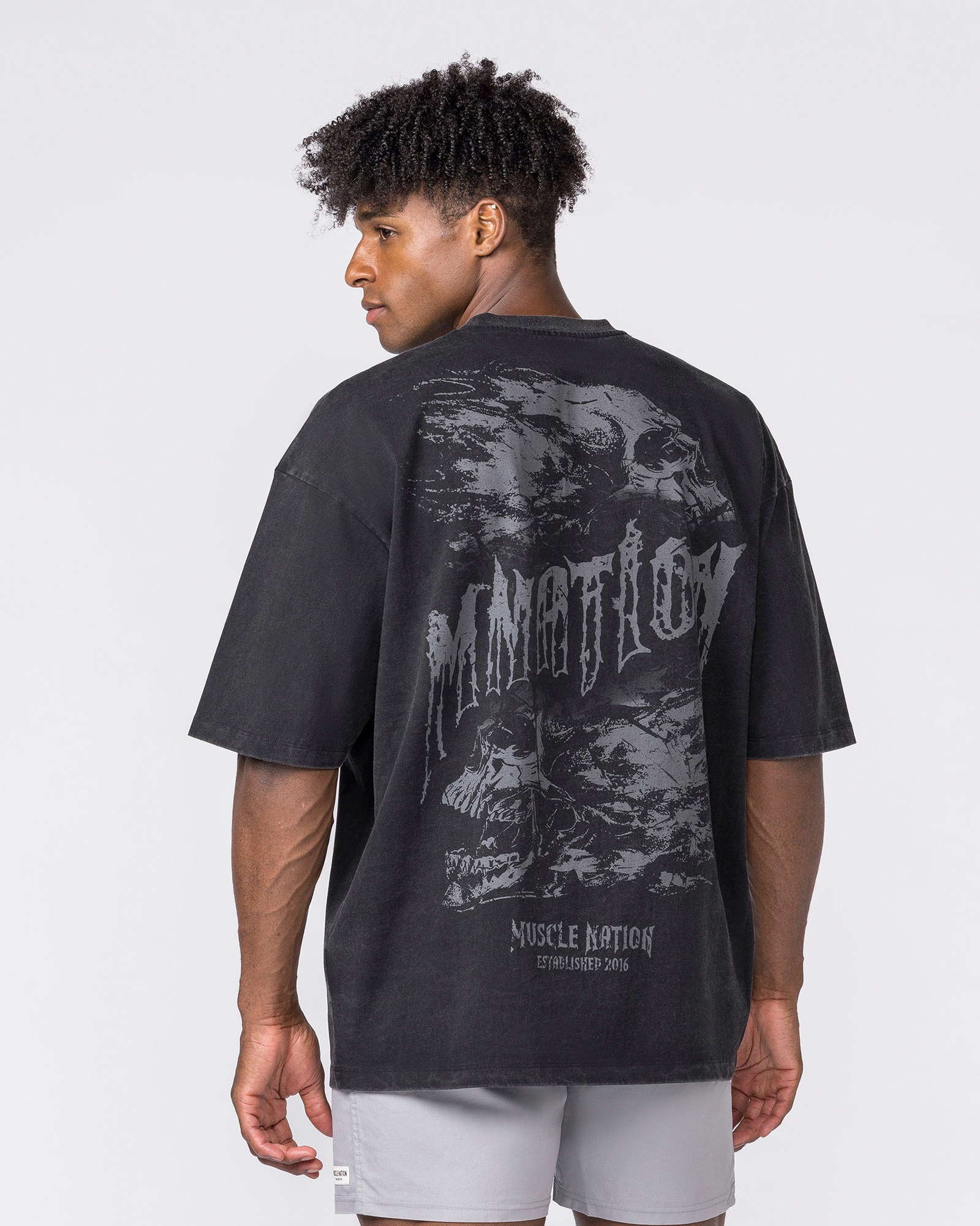 Ruins Oversized Vintage Tee - Washed Black