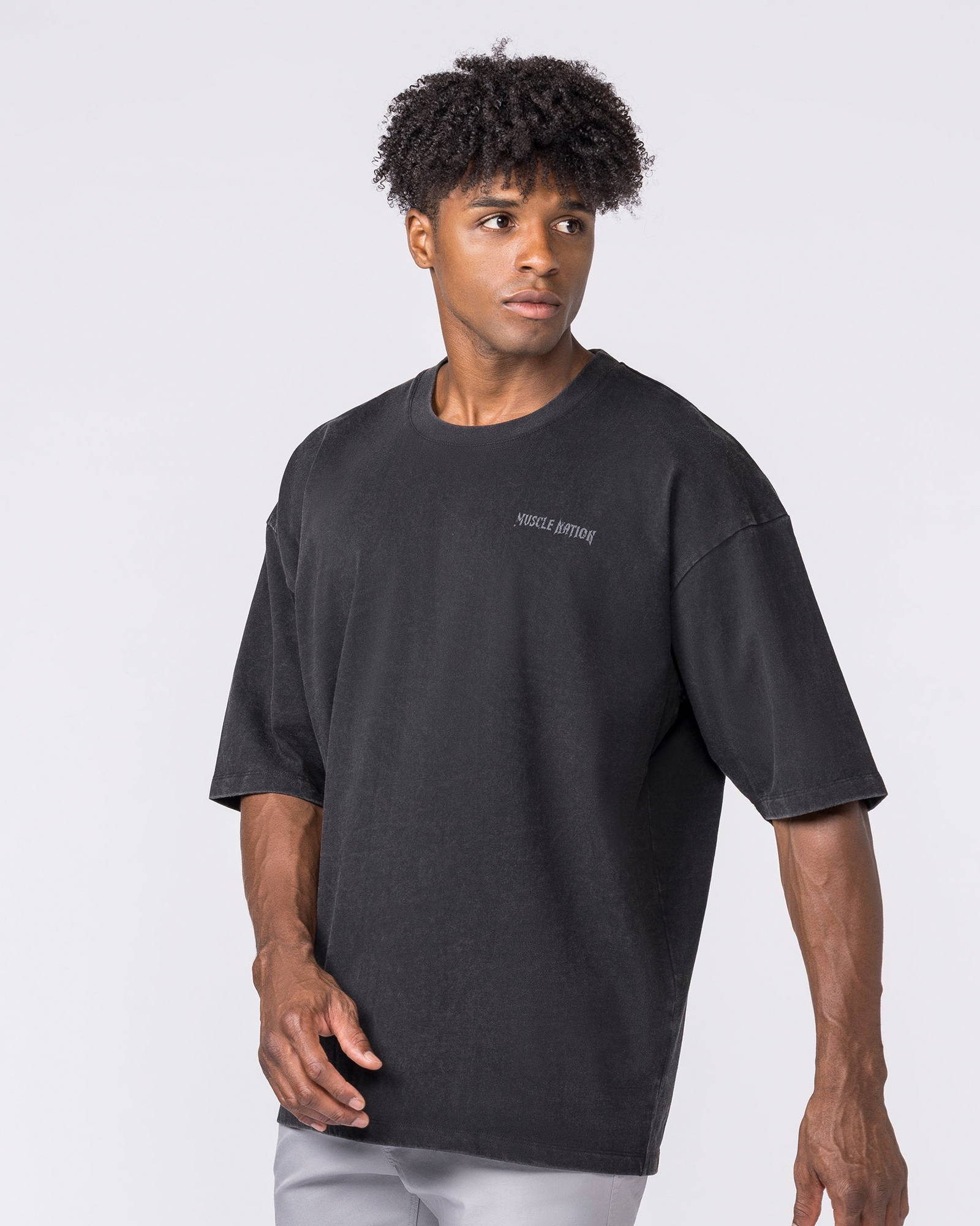 Ruins Oversized Vintage Tee - Washed Black