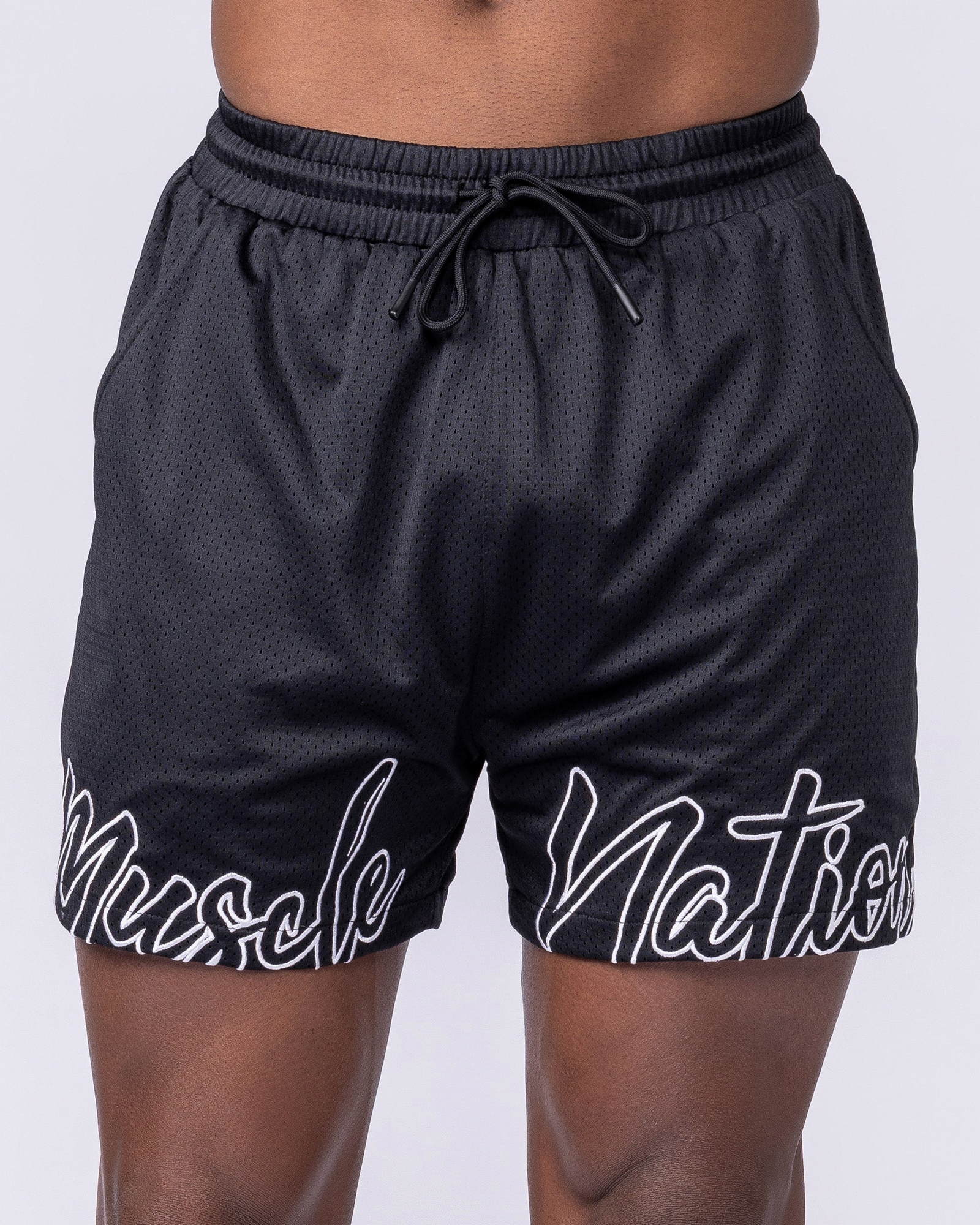 Script Lay Up 4" Shorts - Black