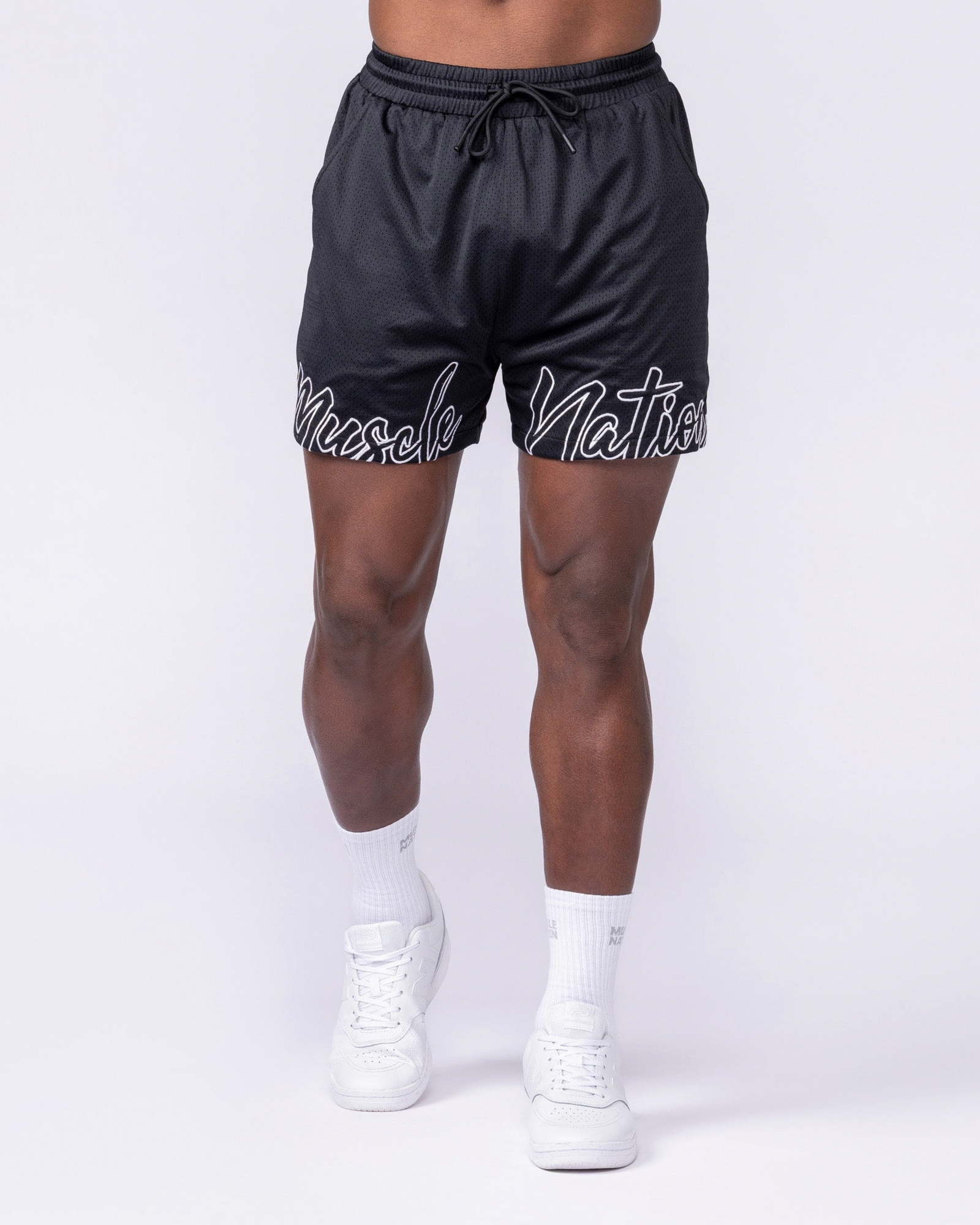Script Lay Up 4" Shorts - Black