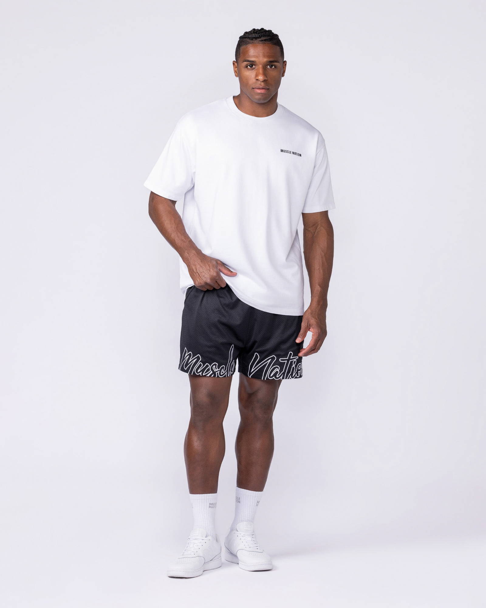 Script Lay Up 4" Shorts - Black
