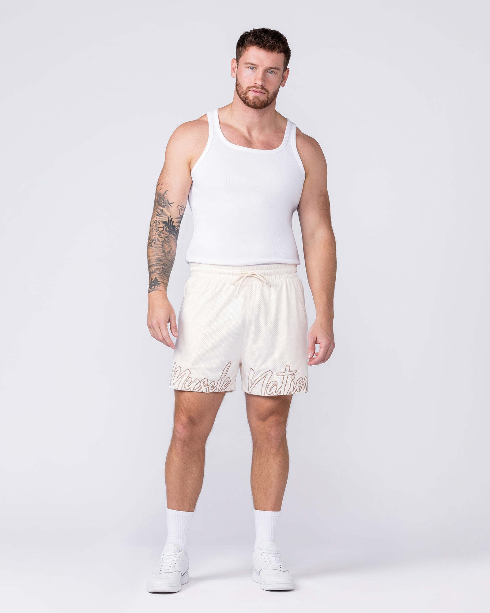 Script Lay Up 4" Shorts - Travertine