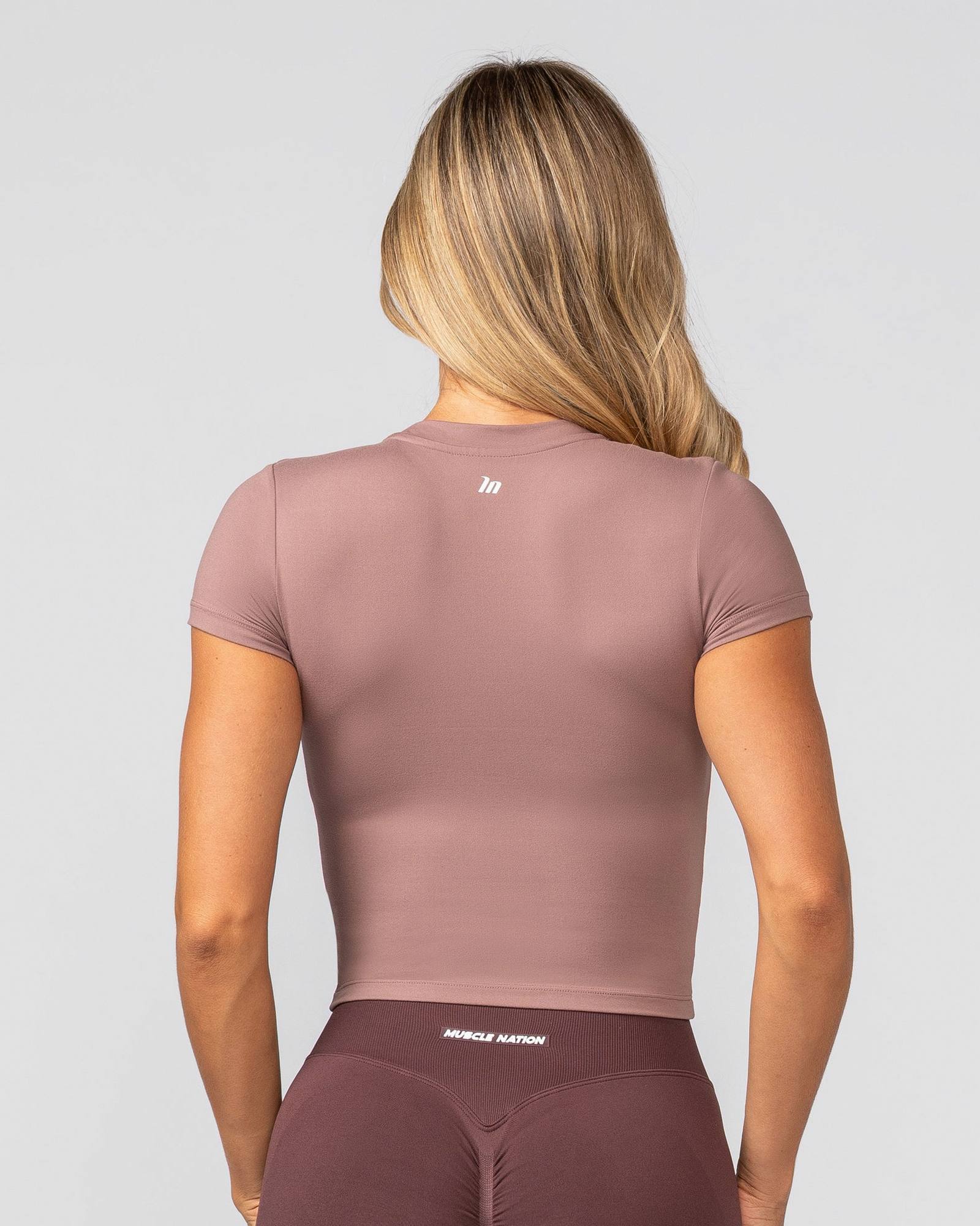Essential Cropped Tee - Mocha Berry