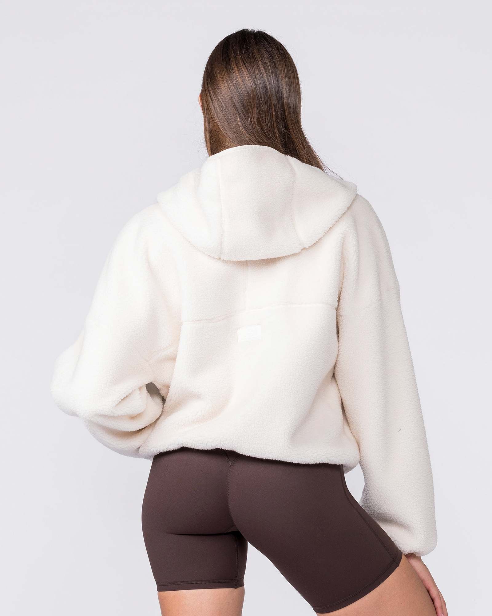 Sherpa Zip Through Hoodie - Whipped Cream
