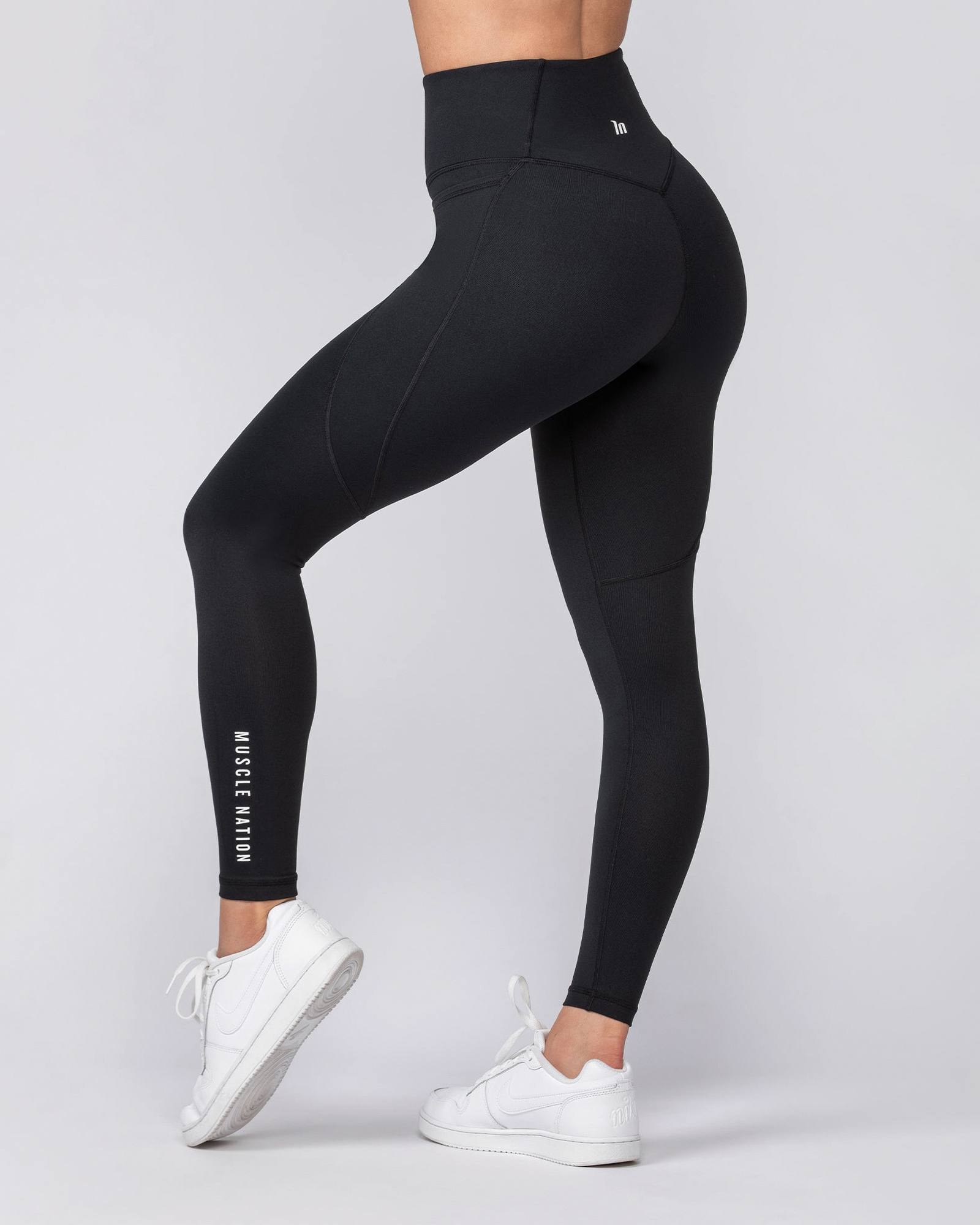 Signature Boost Pocket Ankle Length Leggings - Black