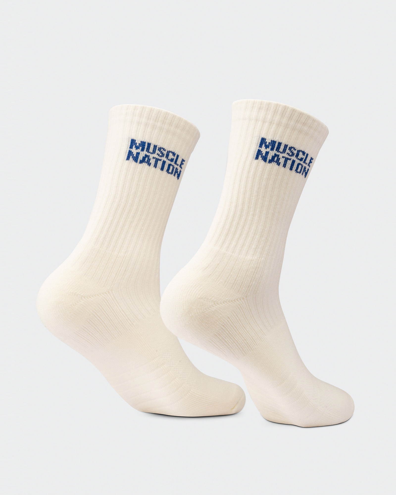 Mens Essential Crew Socks (3x Pack) - Navy / Hawaiian Blue / Off White