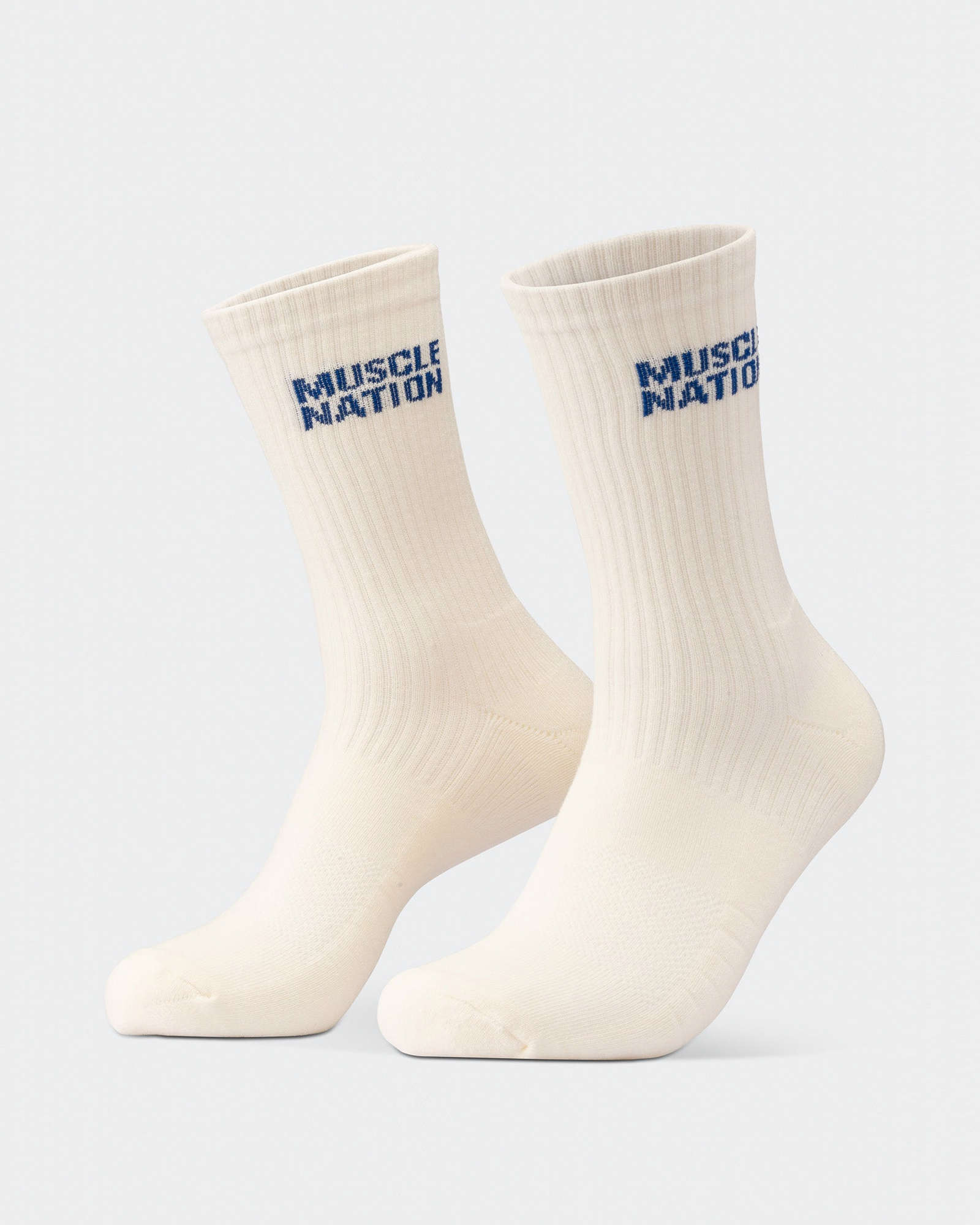 Mens Essential Crew Socks (3x Pack) - Navy / Hawaiian Blue / Off White