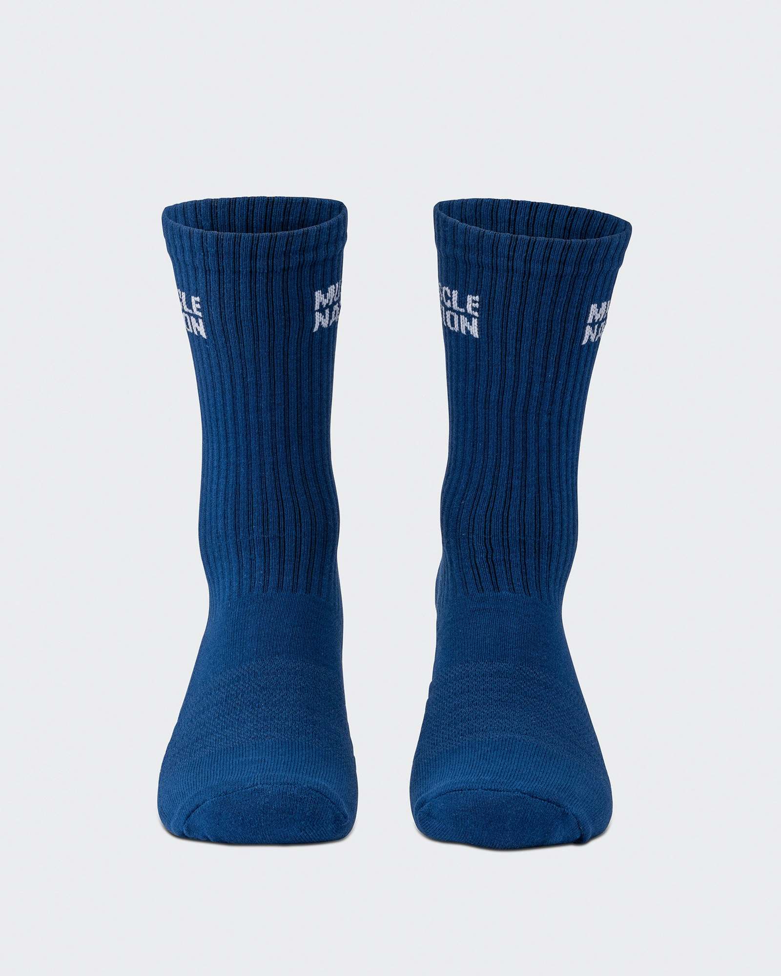 Mens Essential Crew Socks (3x Pack) - Navy / Hawaiian Blue / Off White
