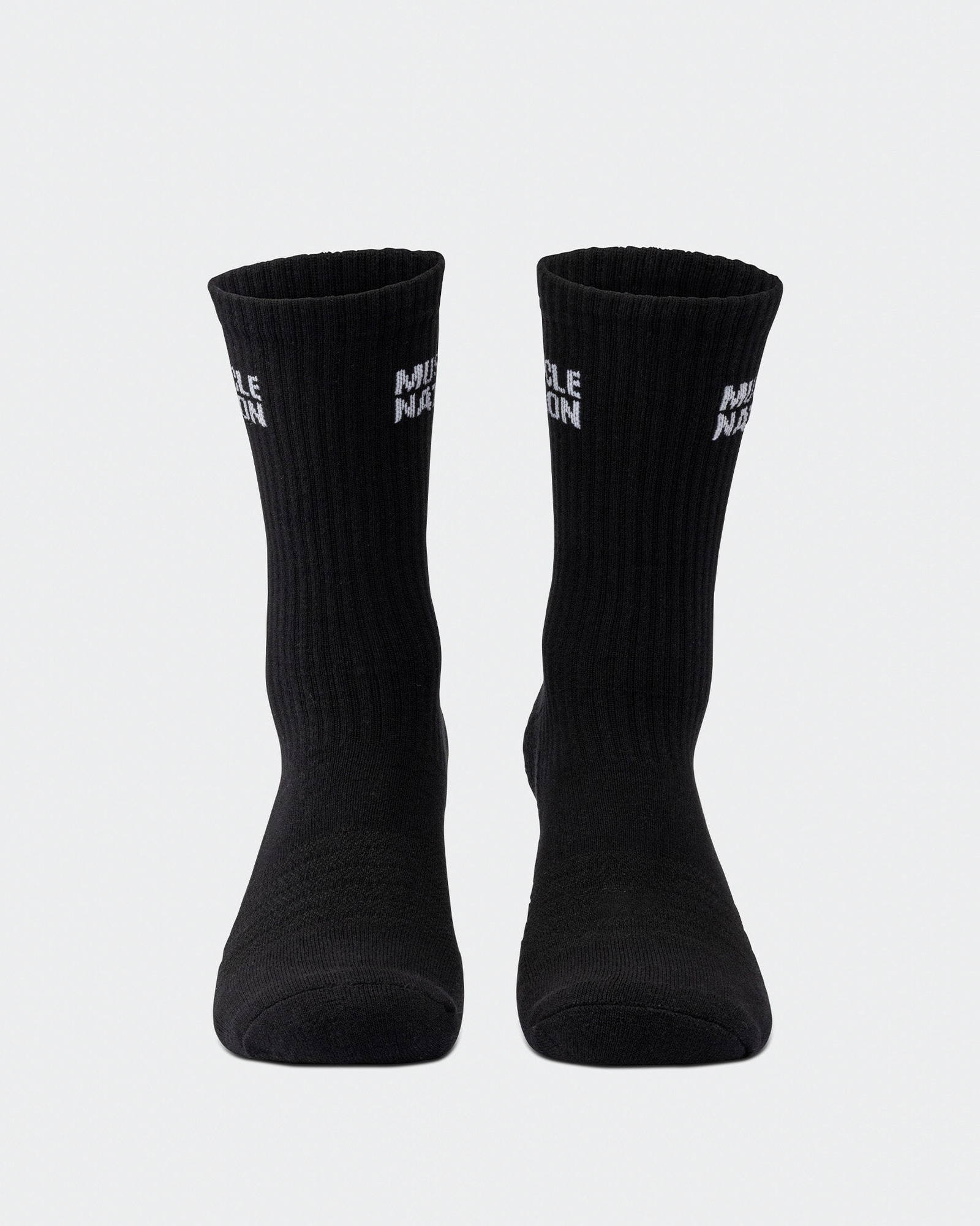 Mens Essential Crew Socks (2x Pack) - Black