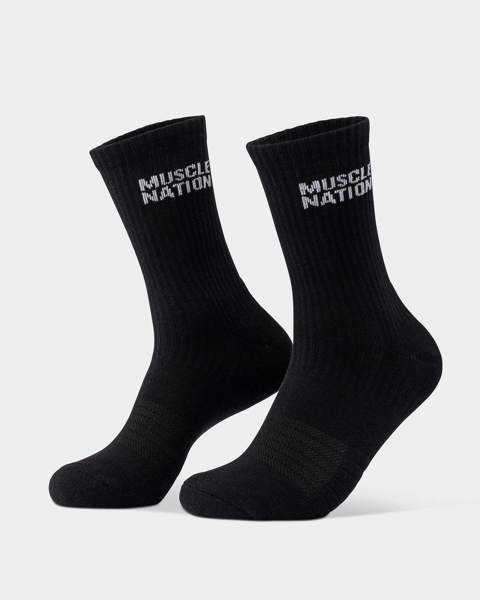 Mens Essential Crew Socks (2x Pack) - Black