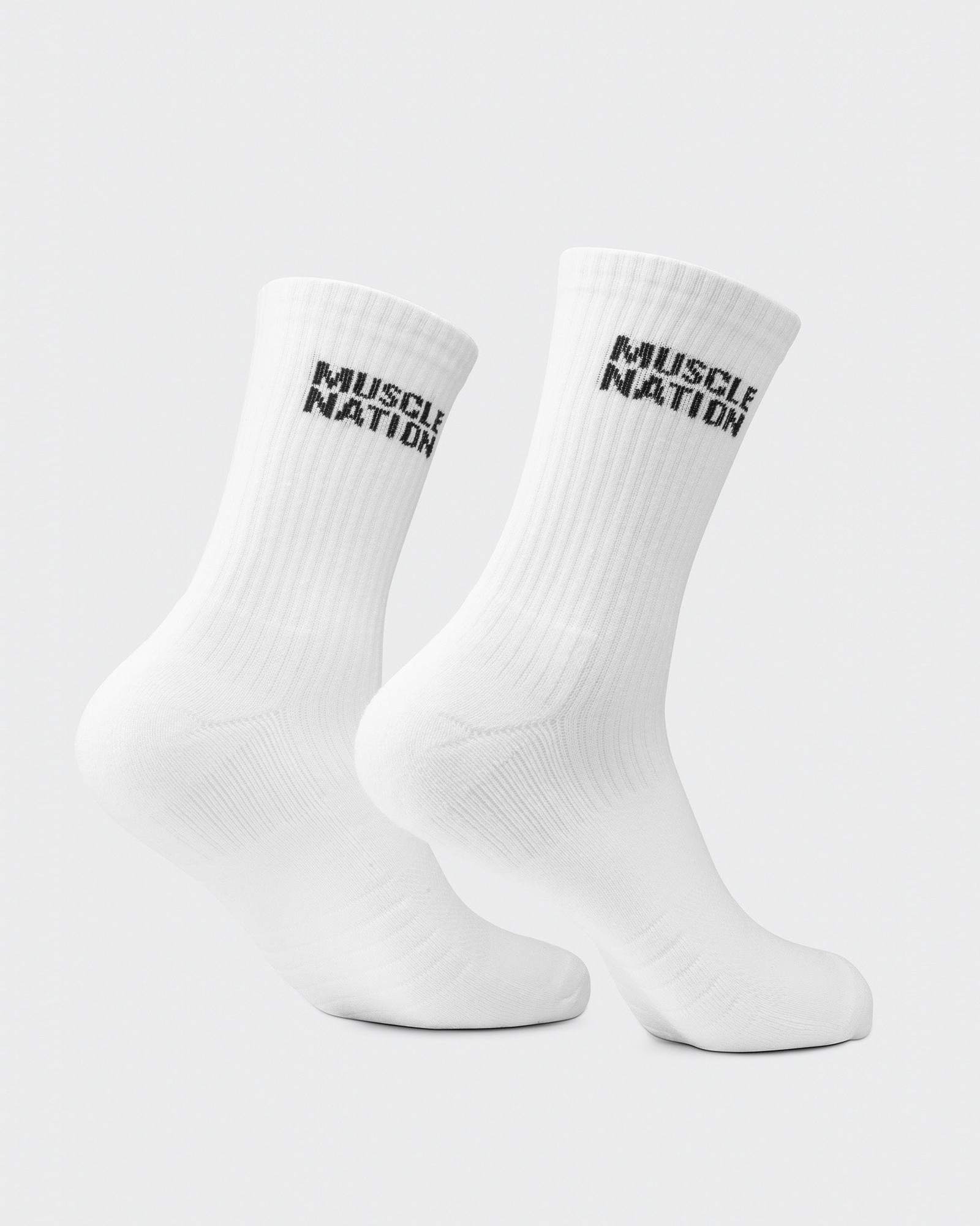 Mens Essential Crew Socks (2x Pack) - White