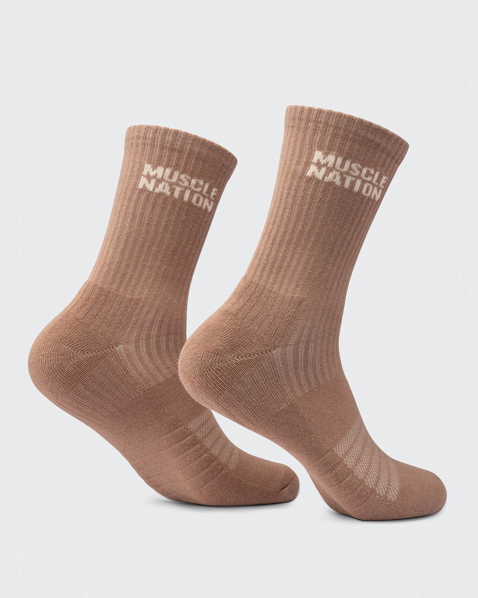 Mens Essential Crew Socks (3x Pack) - Cream / Eggshell / Evergreen