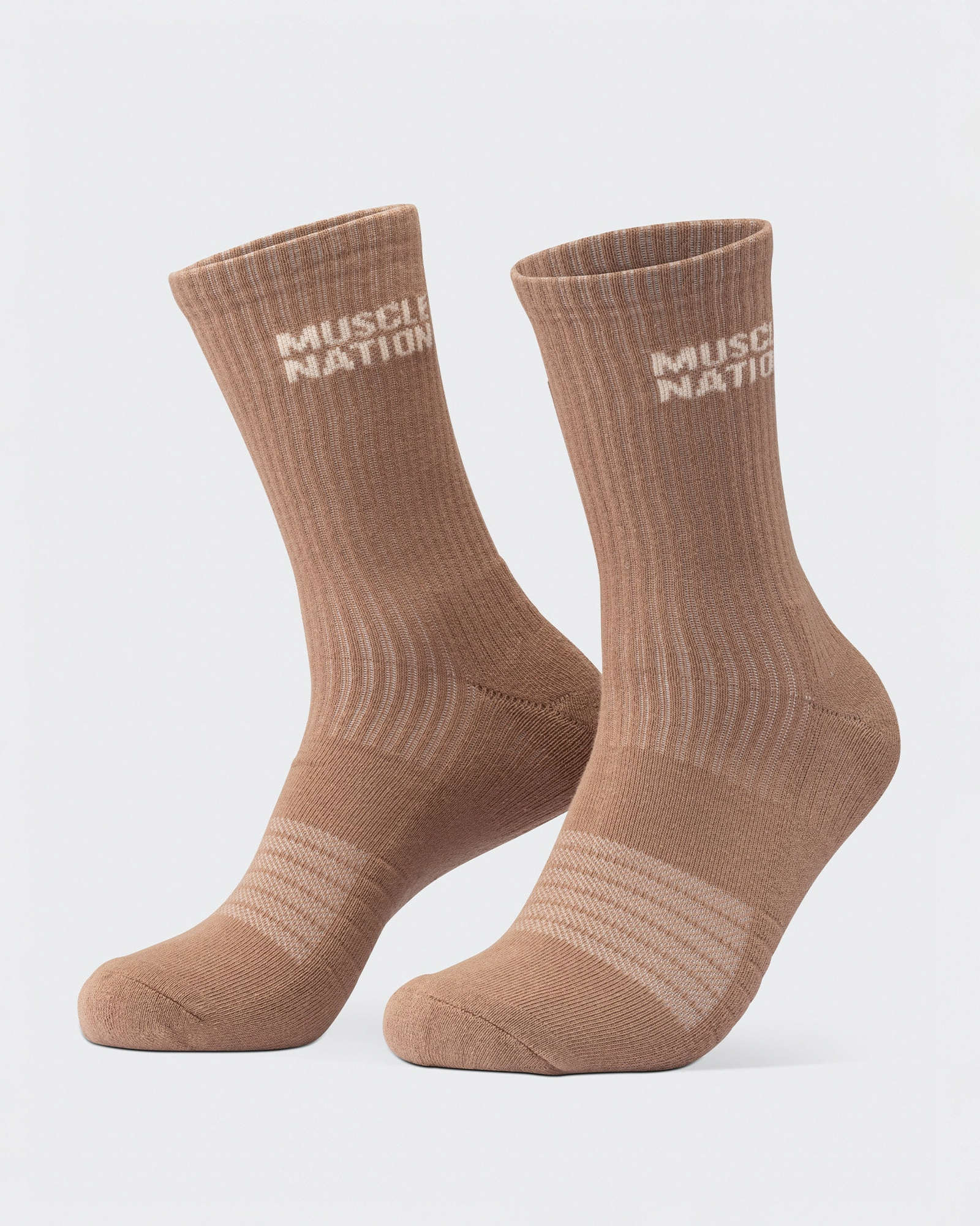 Mens Essential Crew Socks (2x Pack) - Taupe / Dew