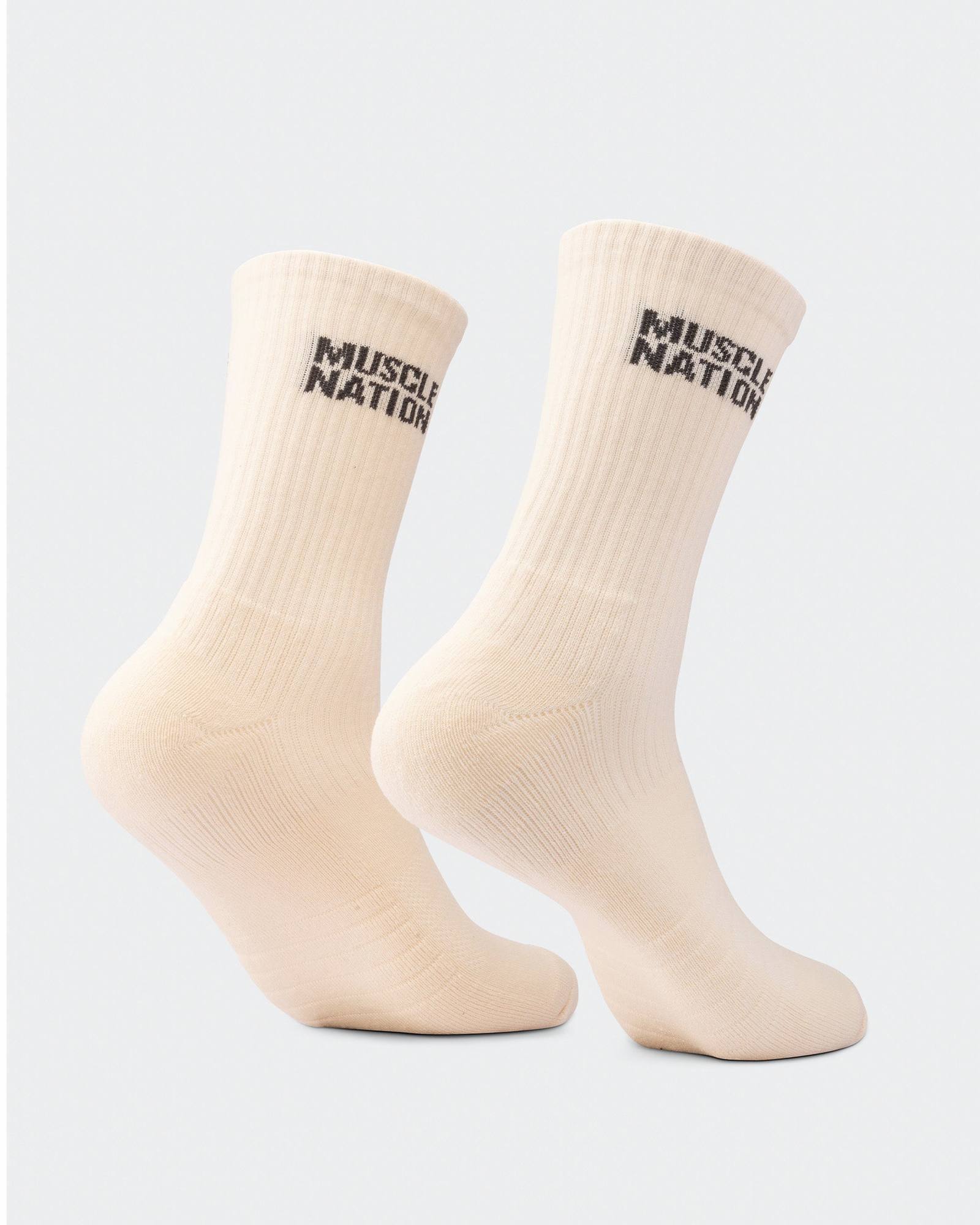 Mens Essential Crew Socks (2x Pack) - Taupe / Dew