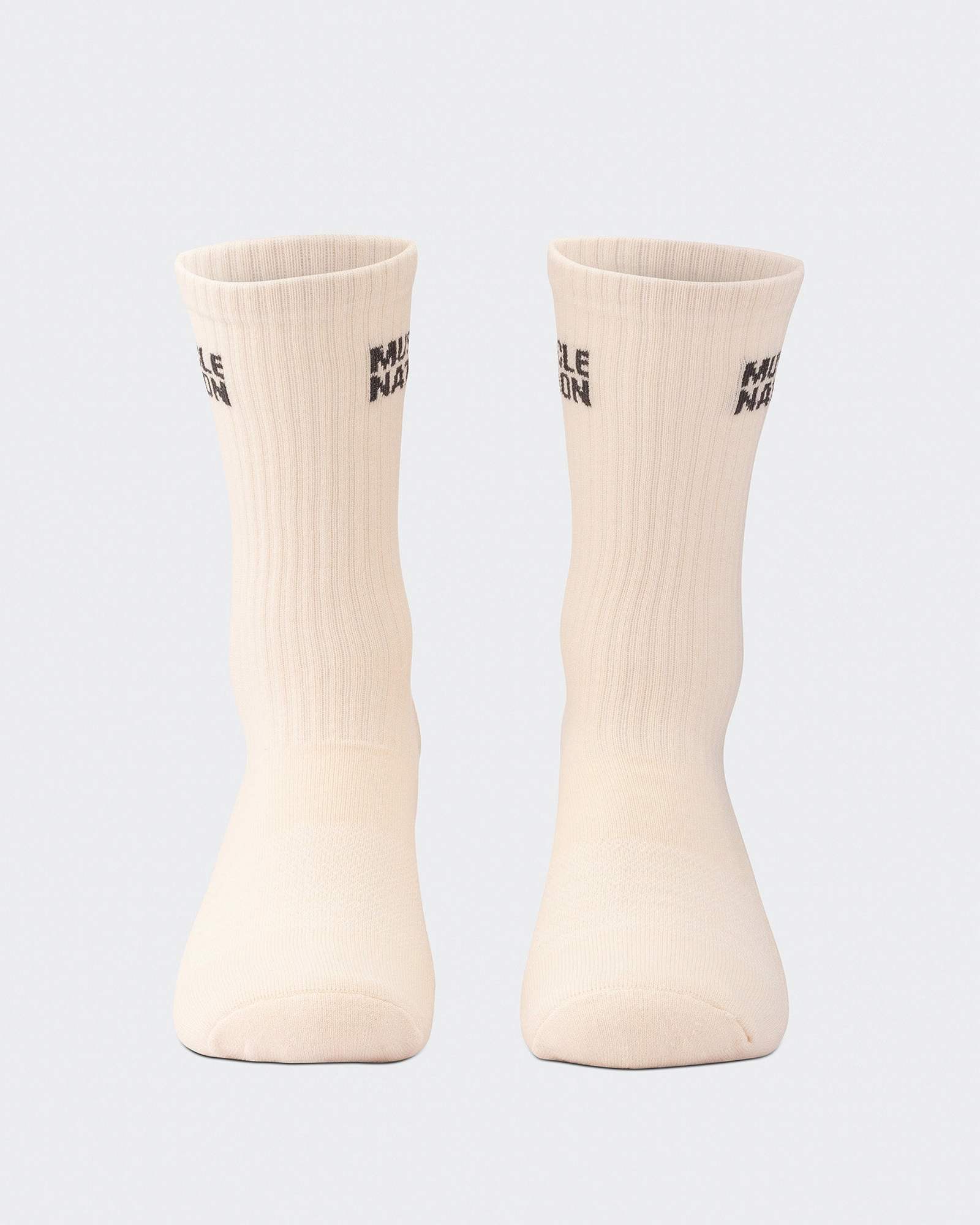 Mens Essential Crew Socks (2x Pack) - Taupe / Dew