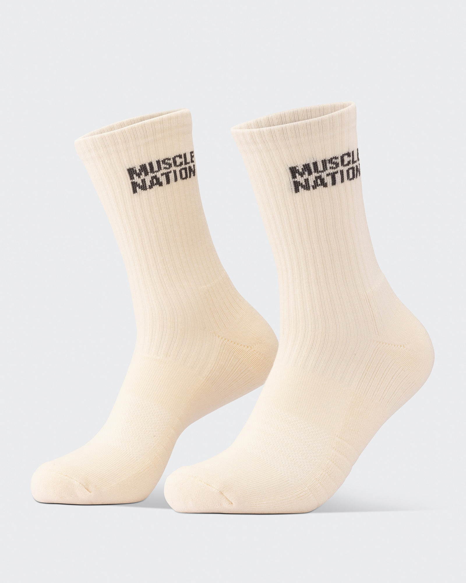 Mens Essential Crew Socks (2x Pack) - Taupe / Dew