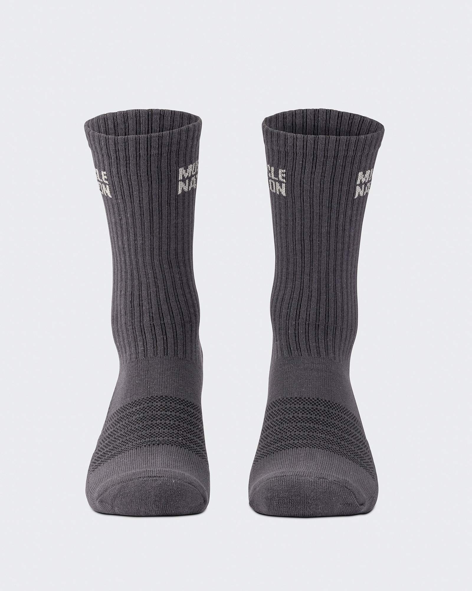 Mens Essential Crew Socks (2x Pack) - Charcoal / Dew