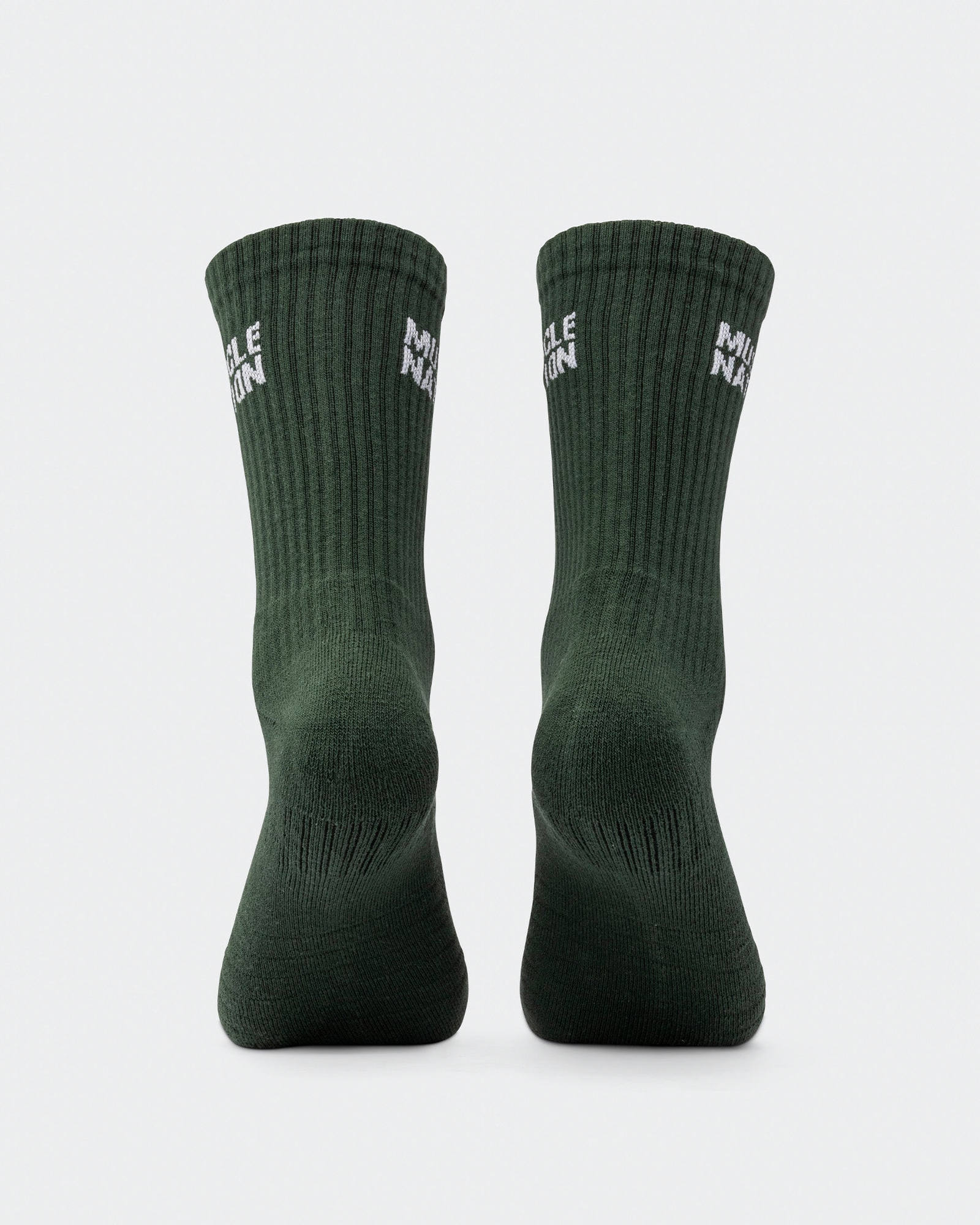 Mens Essential Crew Socks (3x Pack) - Cream / Eggshell / Evergreen