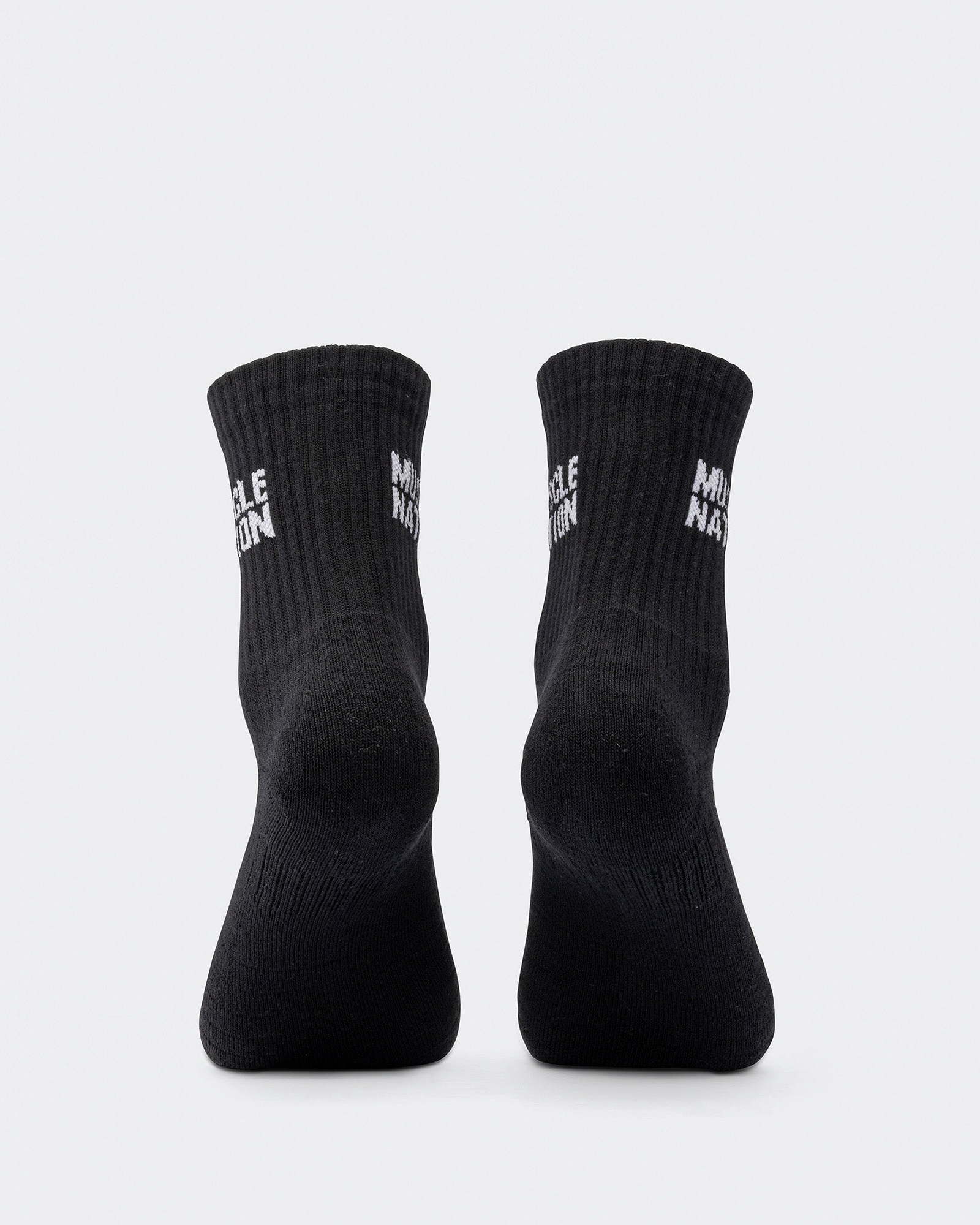 Womens Essential Crew Socks (2x Pack) - Black