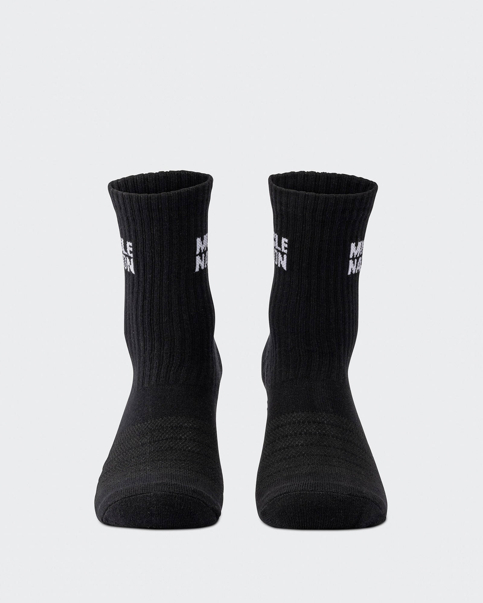 Womens Essential Crew Socks (2x Pack) - Black