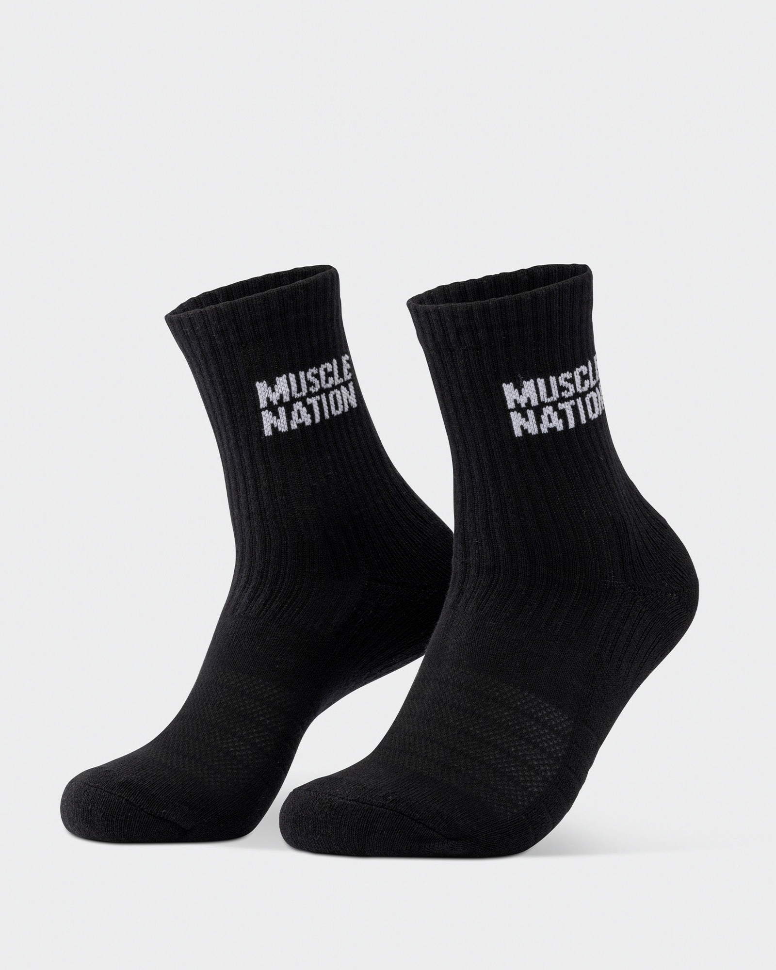Womens Essential Crew Socks (2x Pack) - Black