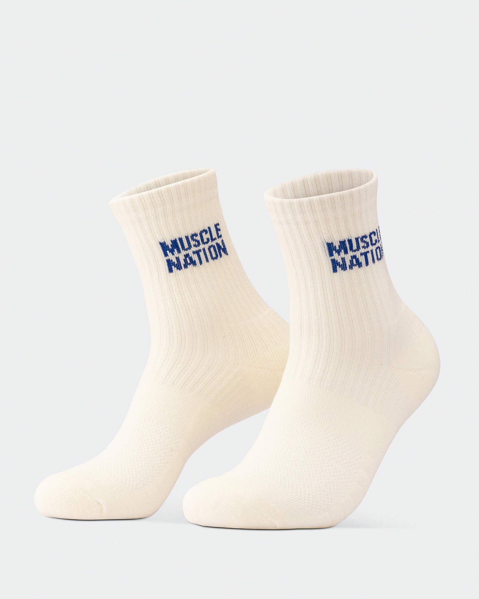 Womens Essential Crew Socks (3x Pack) - Navy / Hawaiian Blue / Off White
