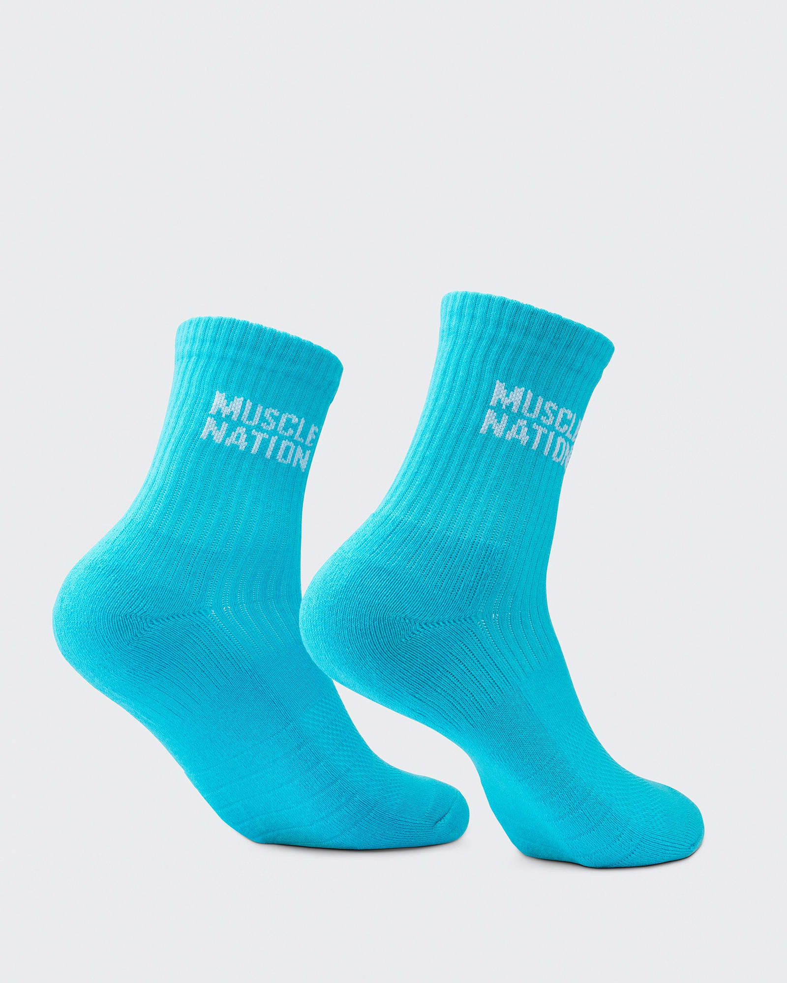 Womens Essential Crew Socks (3x Pack) - Navy / Hawaiian Blue / Off White
