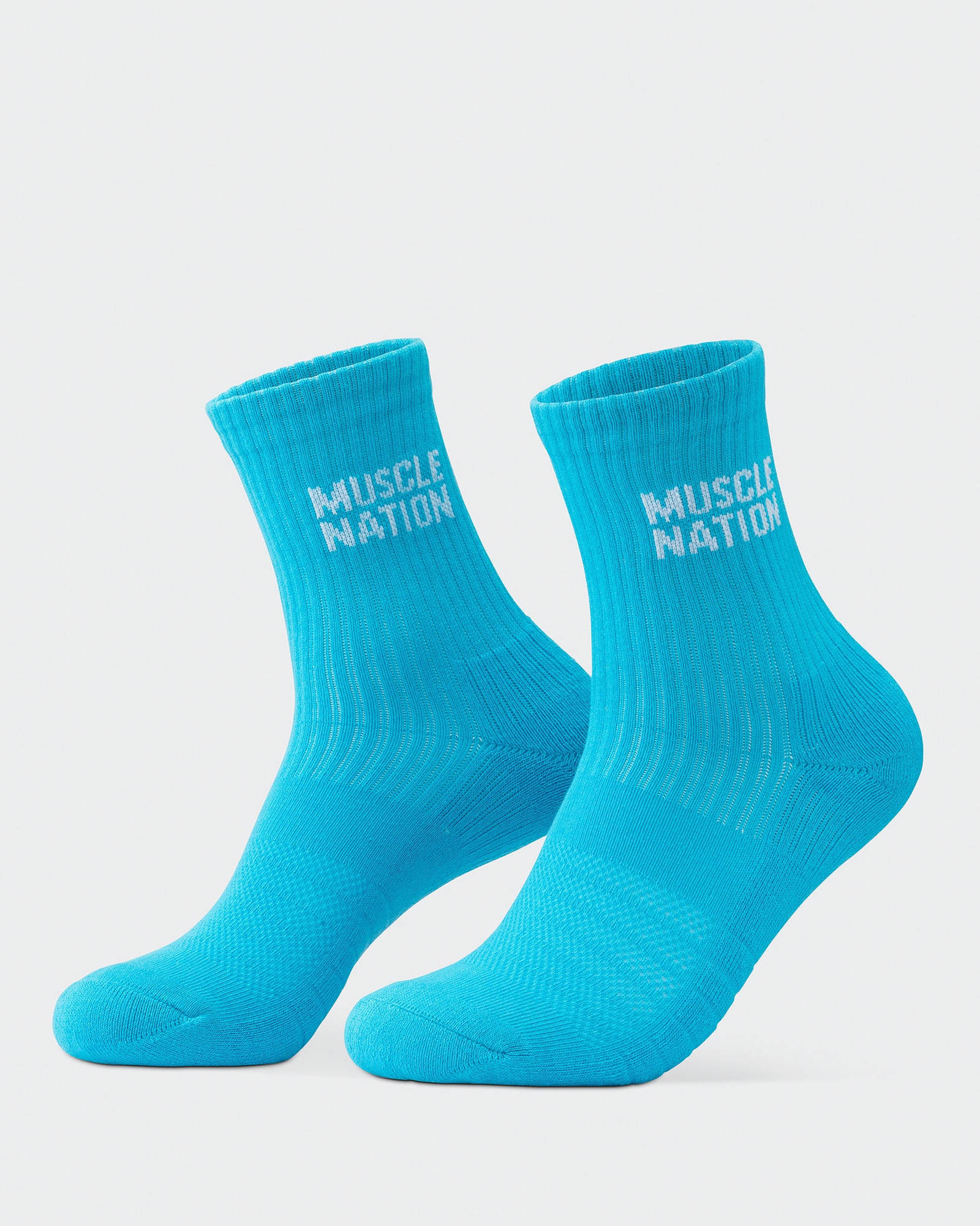 Womens Essential Crew Socks (3x Pack) - Navy / Hawaiian Blue / Off White