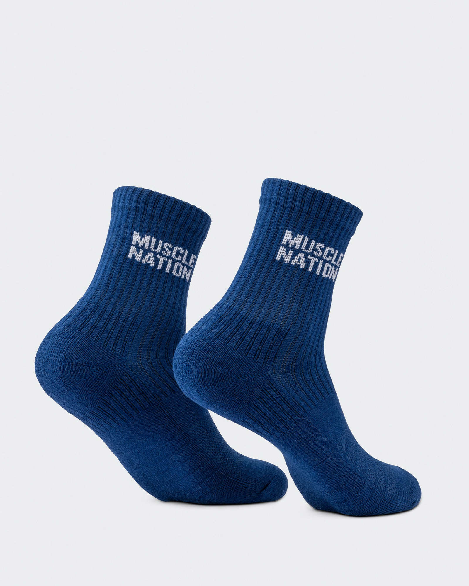 Womens Essential Crew Socks (3x Pack) - Navy / Hawaiian Blue / Off White