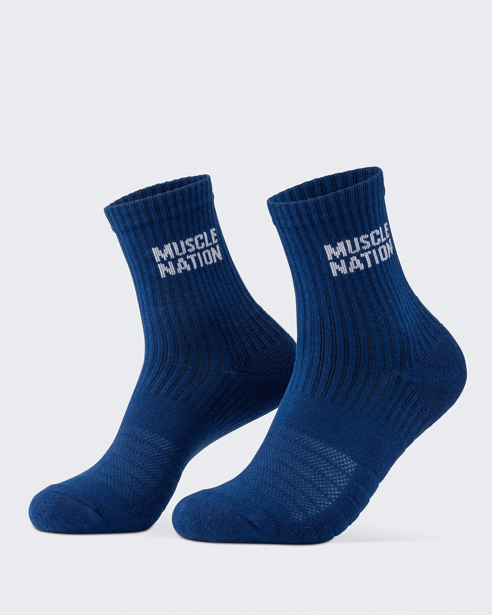 Womens Essential Crew Socks (3x Pack) - Navy / Hawaiian Blue / Off White