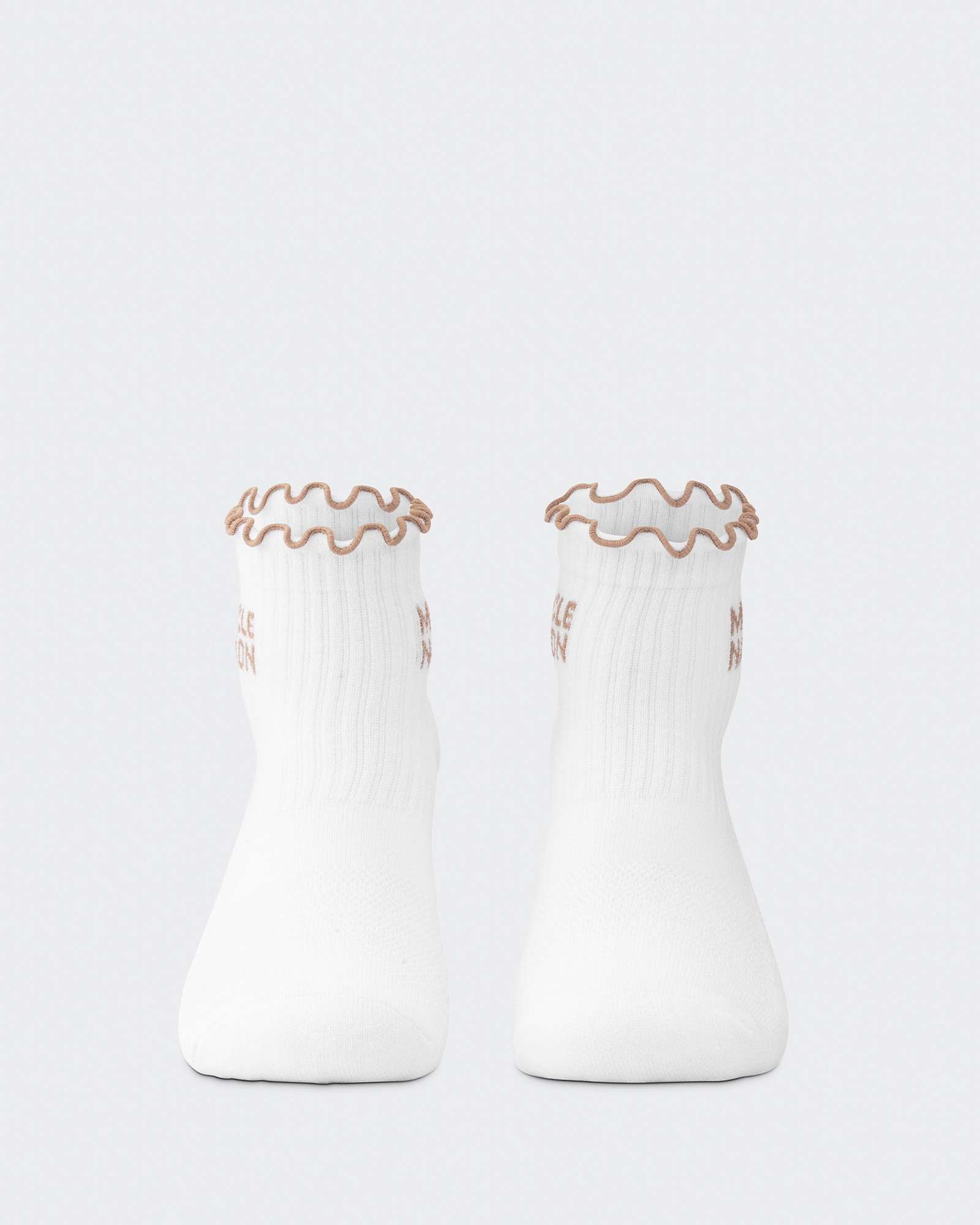 Ruffle Crew Sock - 1Pack - White / Stone