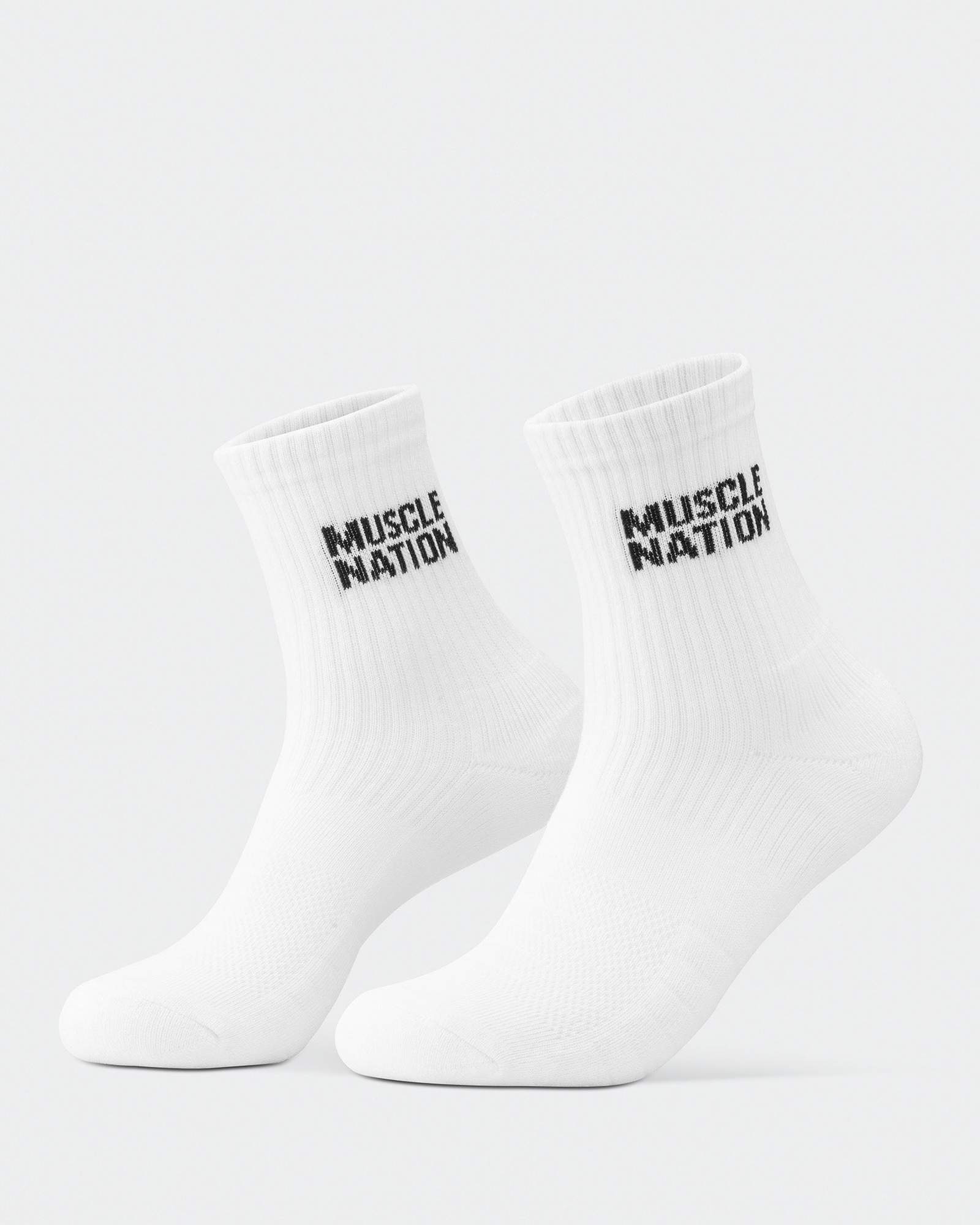 Womens Essential Crew Socks (2x Pack) - White
