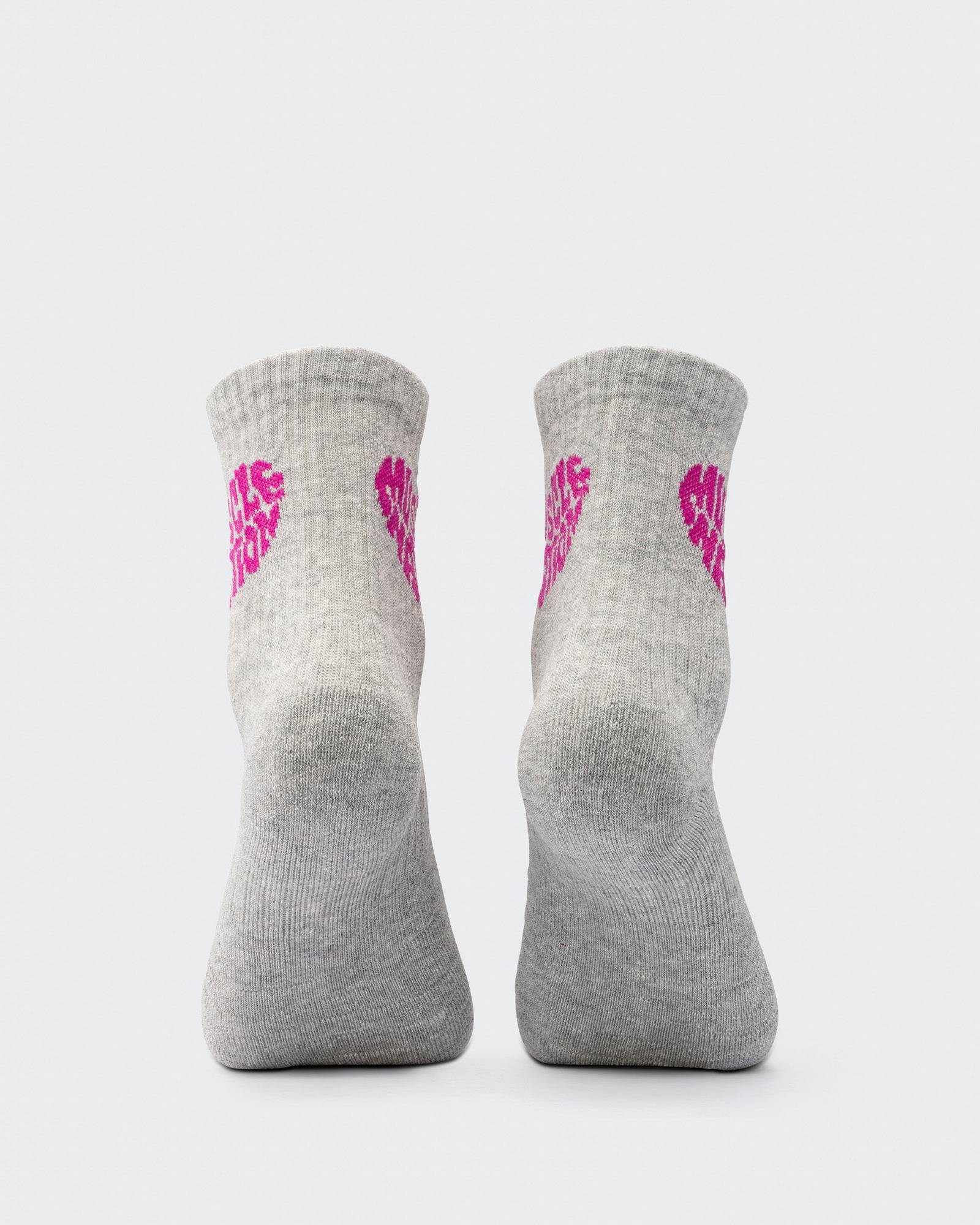 Womens Heart Crew Sock (2X Pack) - White / Grey Marl