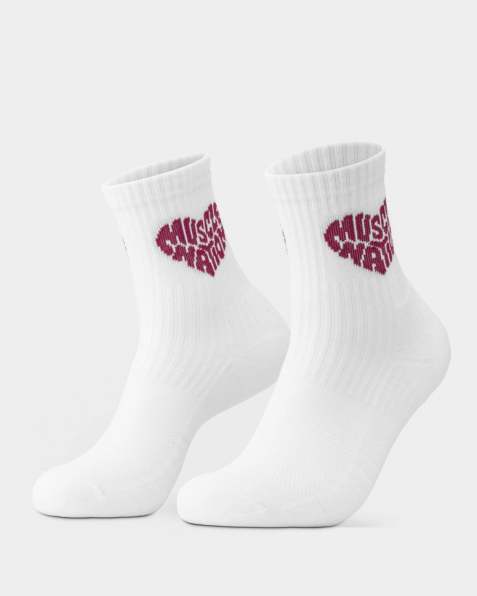Womens Heart Crew Sock (2X Pack) - White / Grey Marl