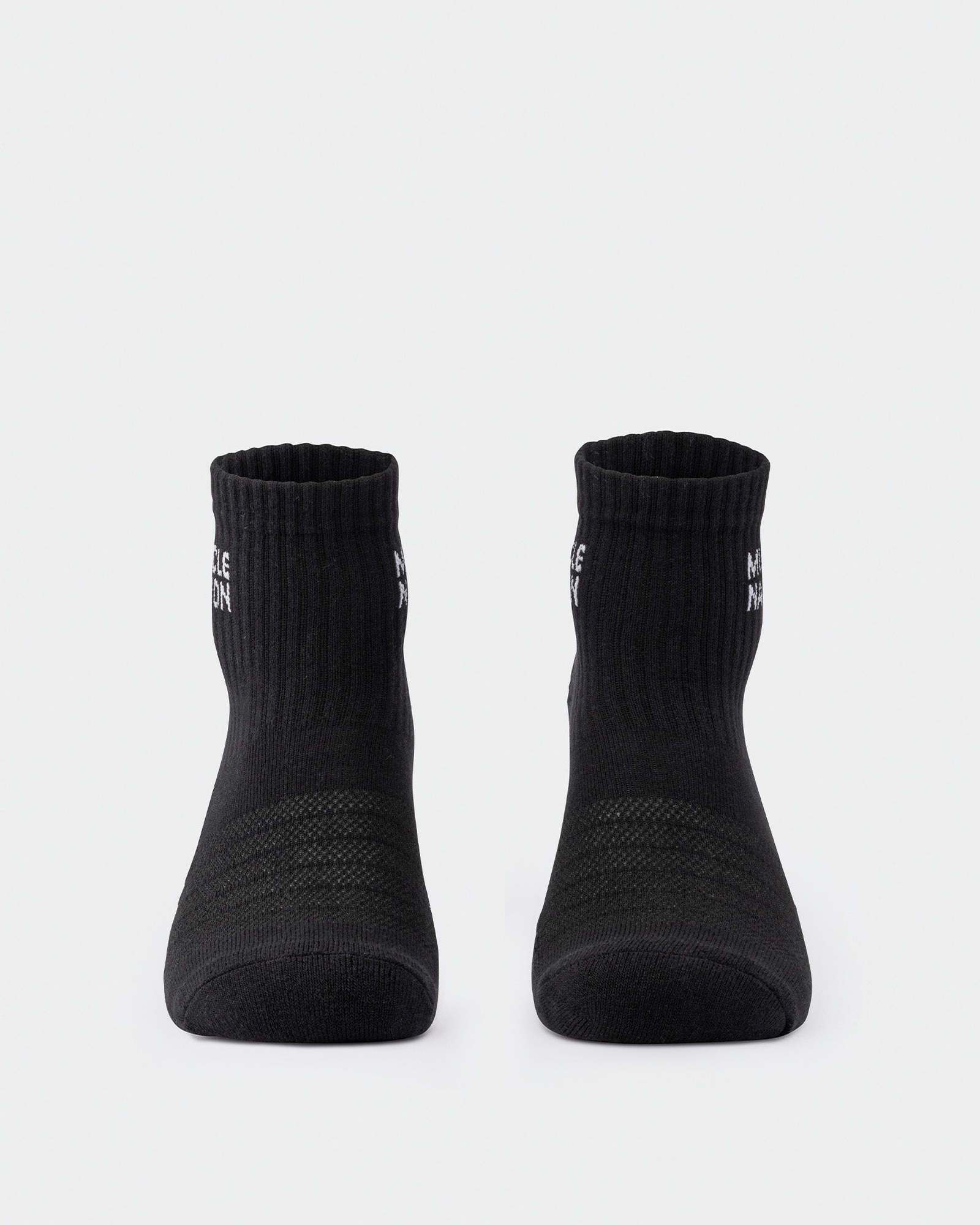 Womens 1/4 Crew Sock (2X Pack) - Black / White