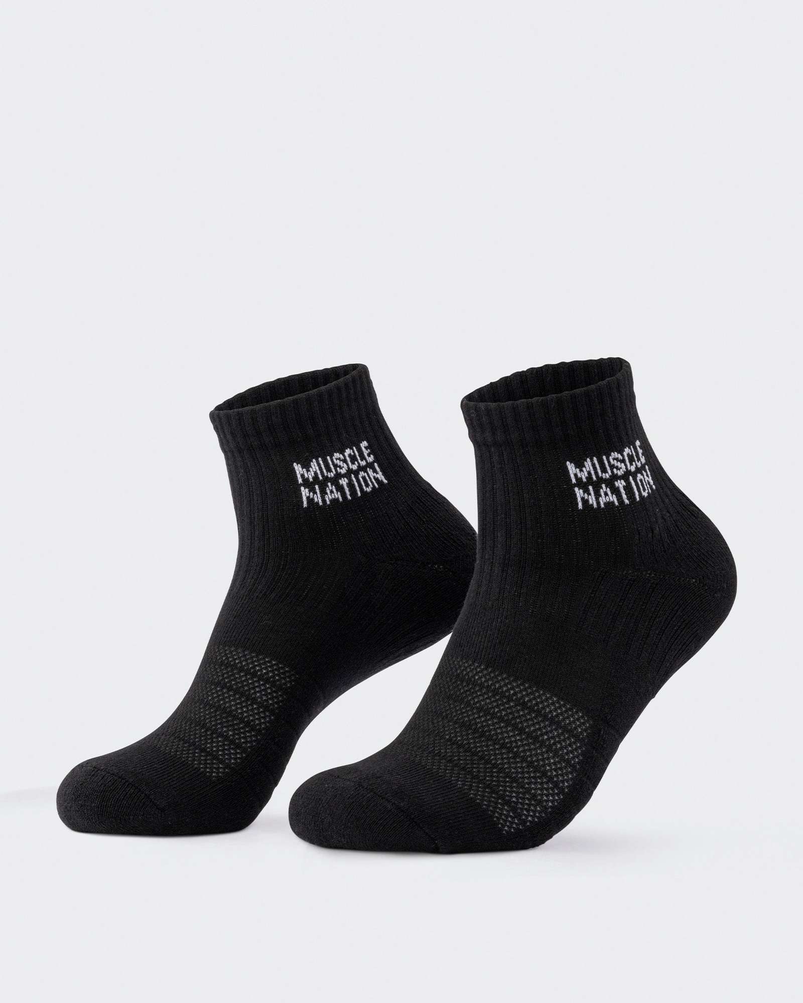 Womens 1/4 Crew Sock (2X Pack) - Black / White
