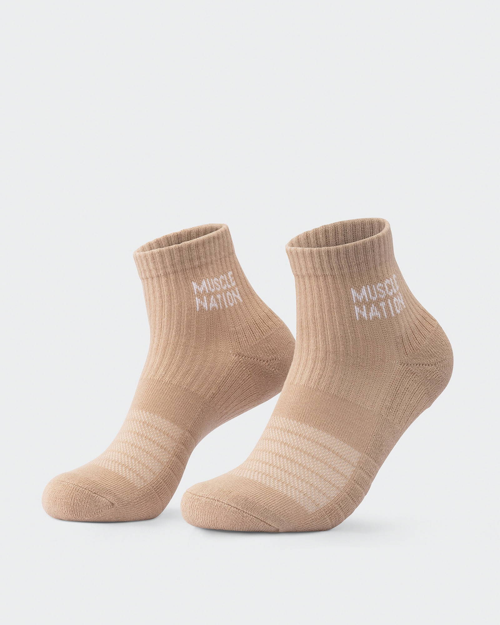 Womens 1/4 Crew Sock (2X Pack) - White / Stone