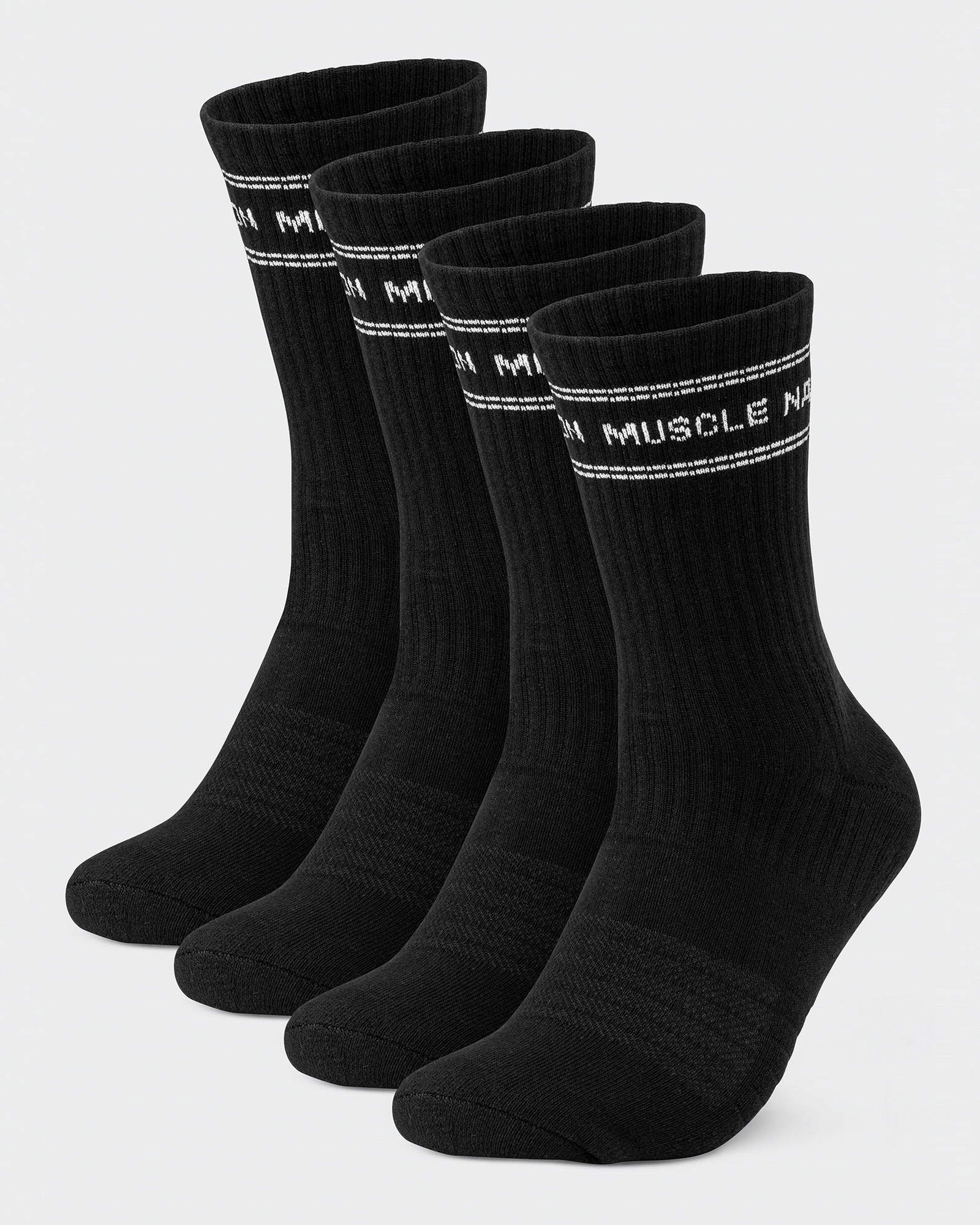 Mens Stripe Crew Sock (2x Pack) - Black