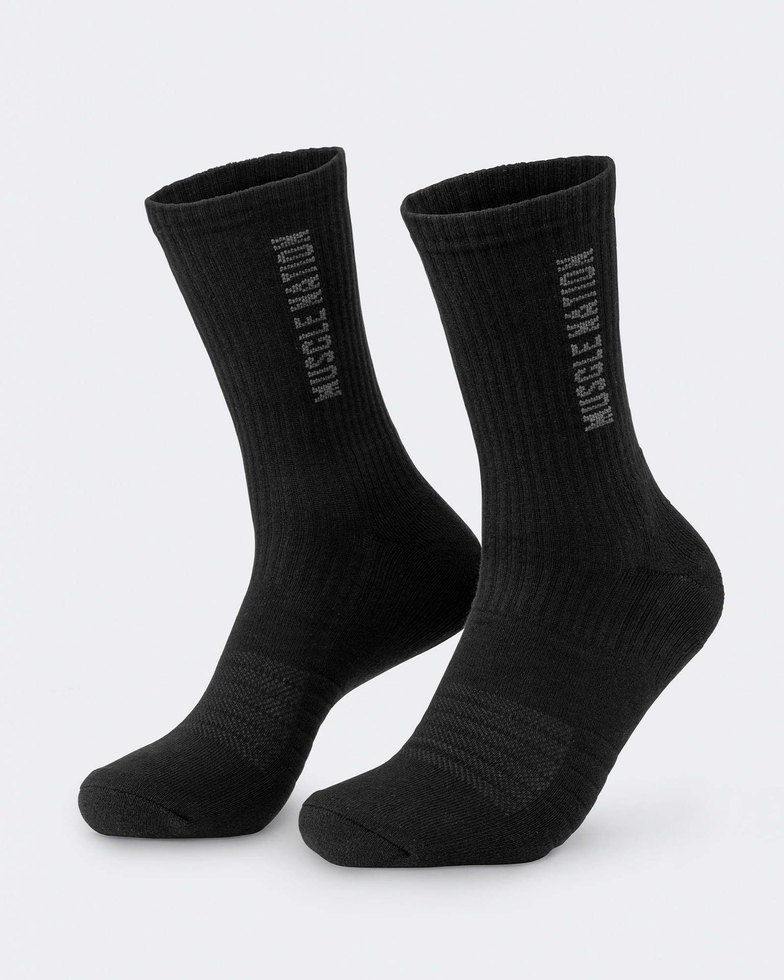 Mens Linear Crew Sock (2x Pack) - Black