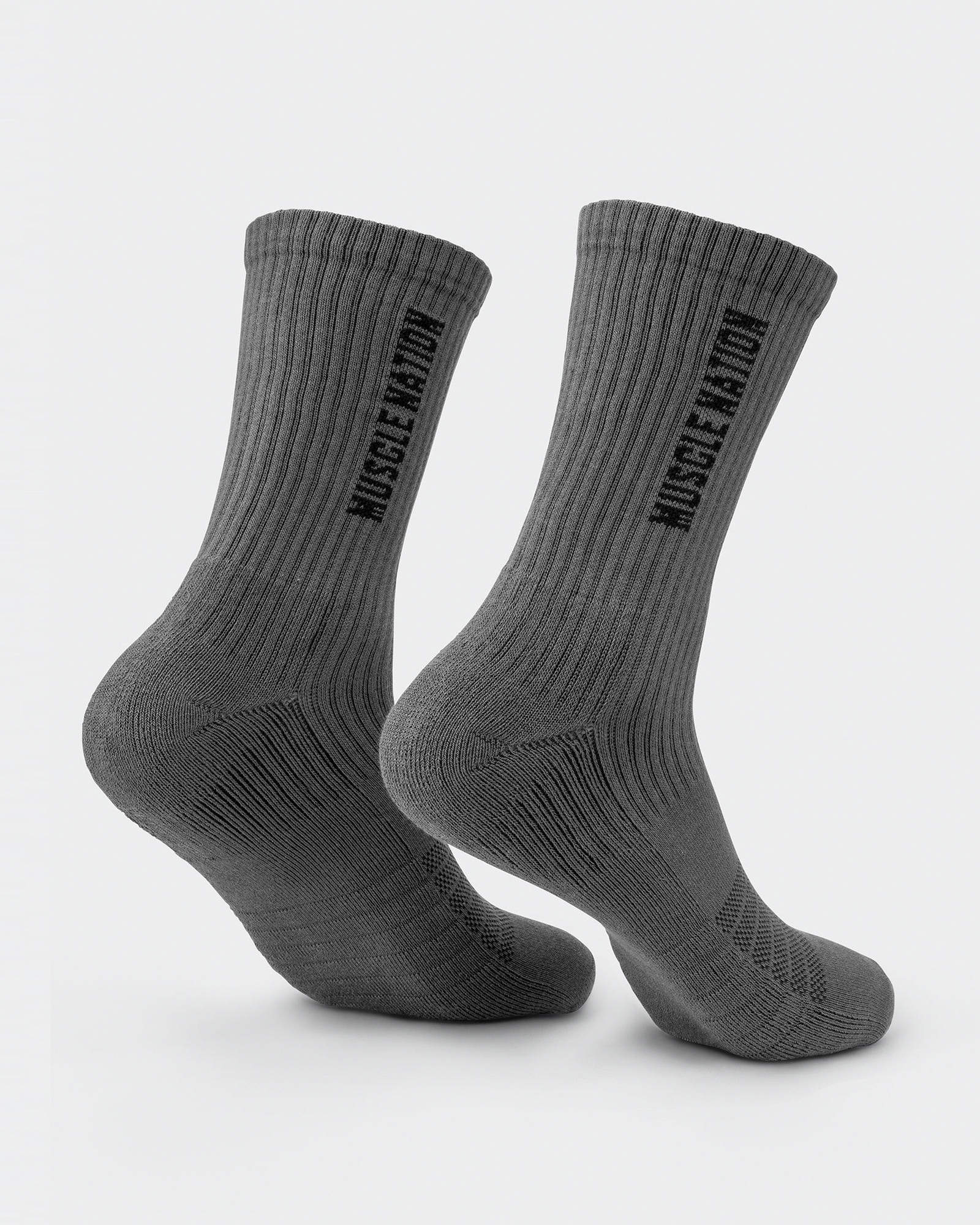 Mens Linear Crew Sock (2x Pack) - Charcoal