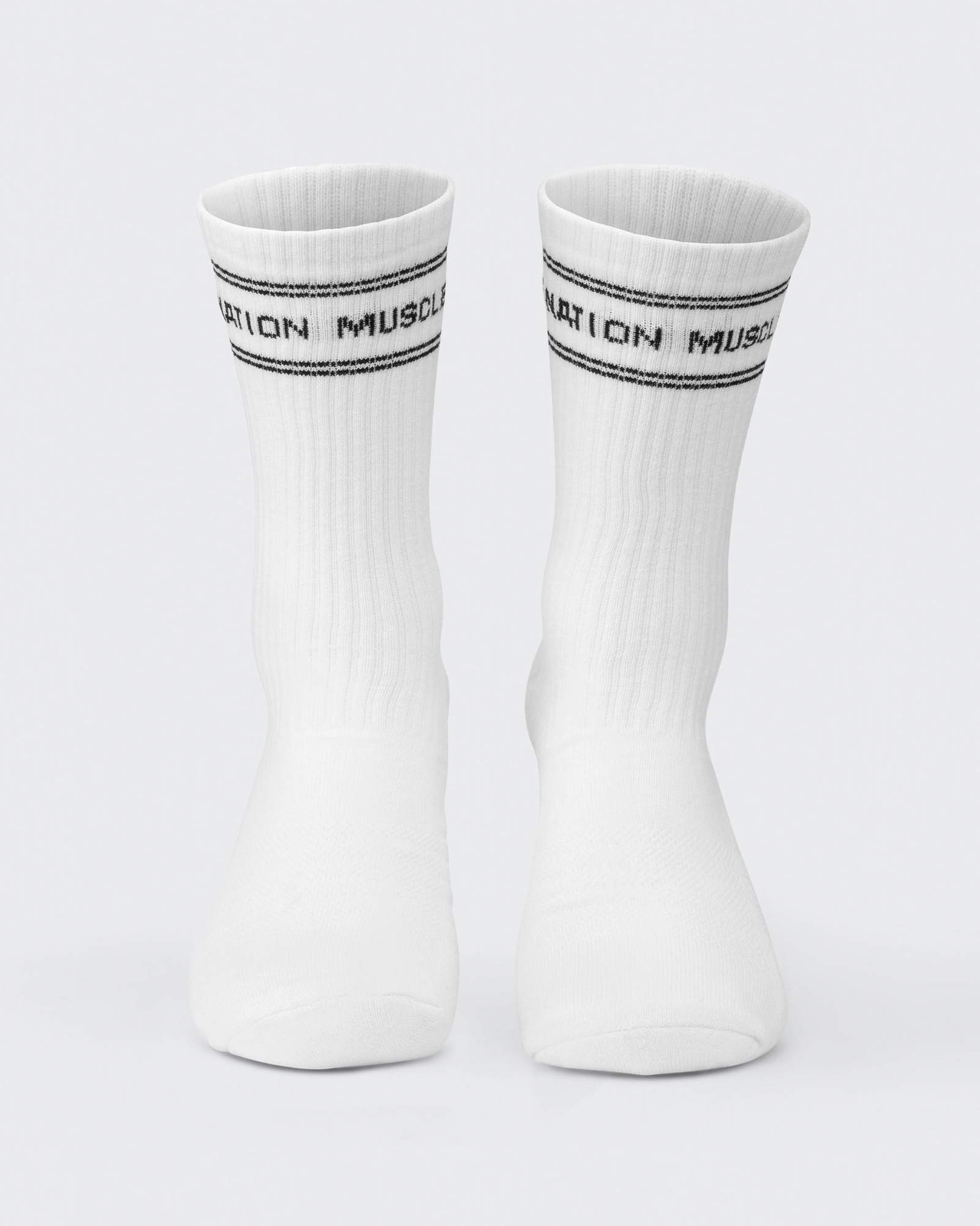 Mens Stripe Crew Sock (2x Pack) - White