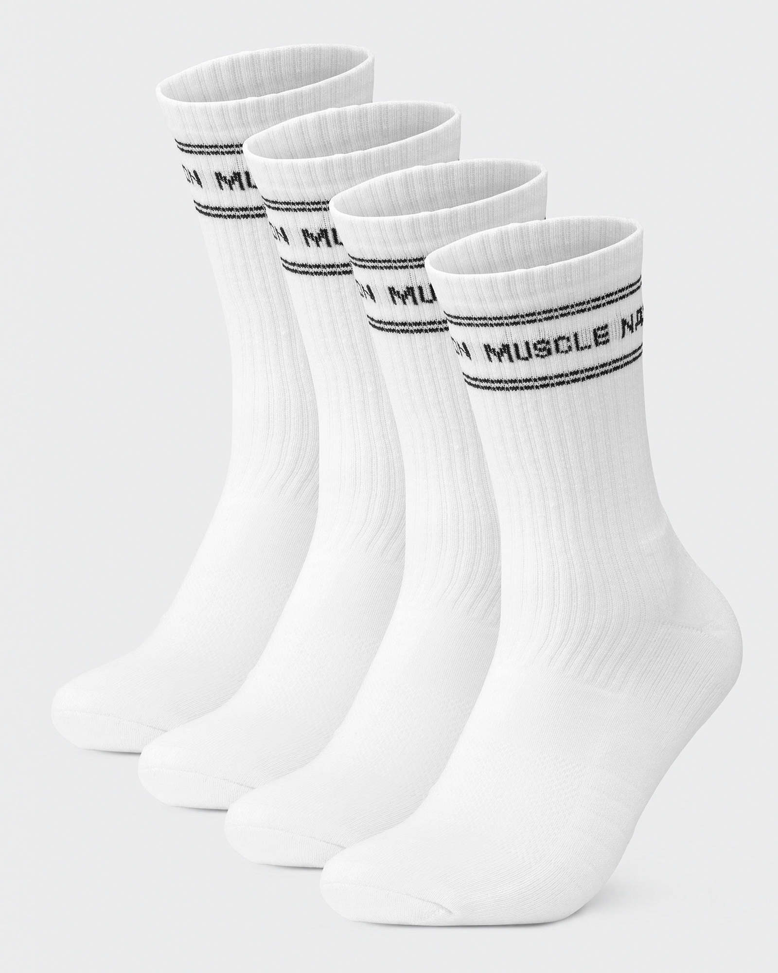 Mens Stripe Crew Sock (2x Pack) - White