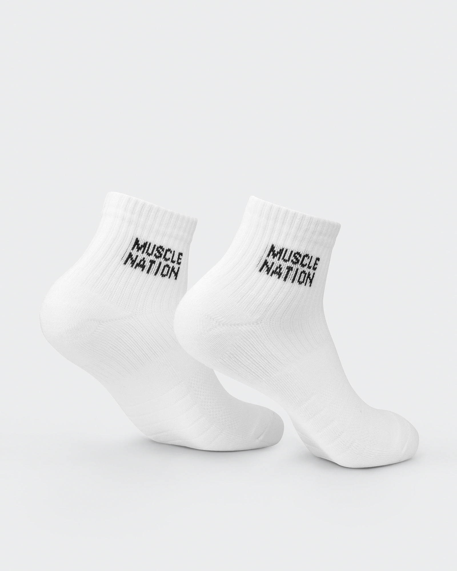 Womens 1/4 Crew Sock (2X Pack) - Black / White