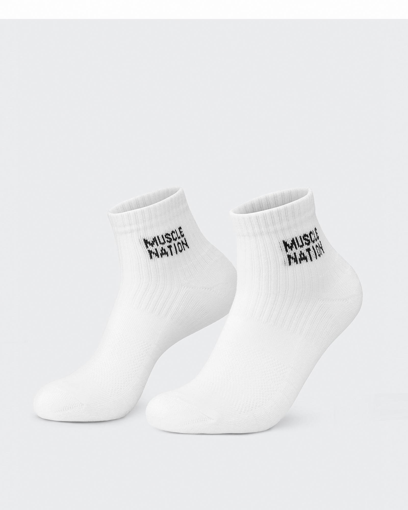 Womens 1/4 Crew Sock (2X Pack) - Black / White