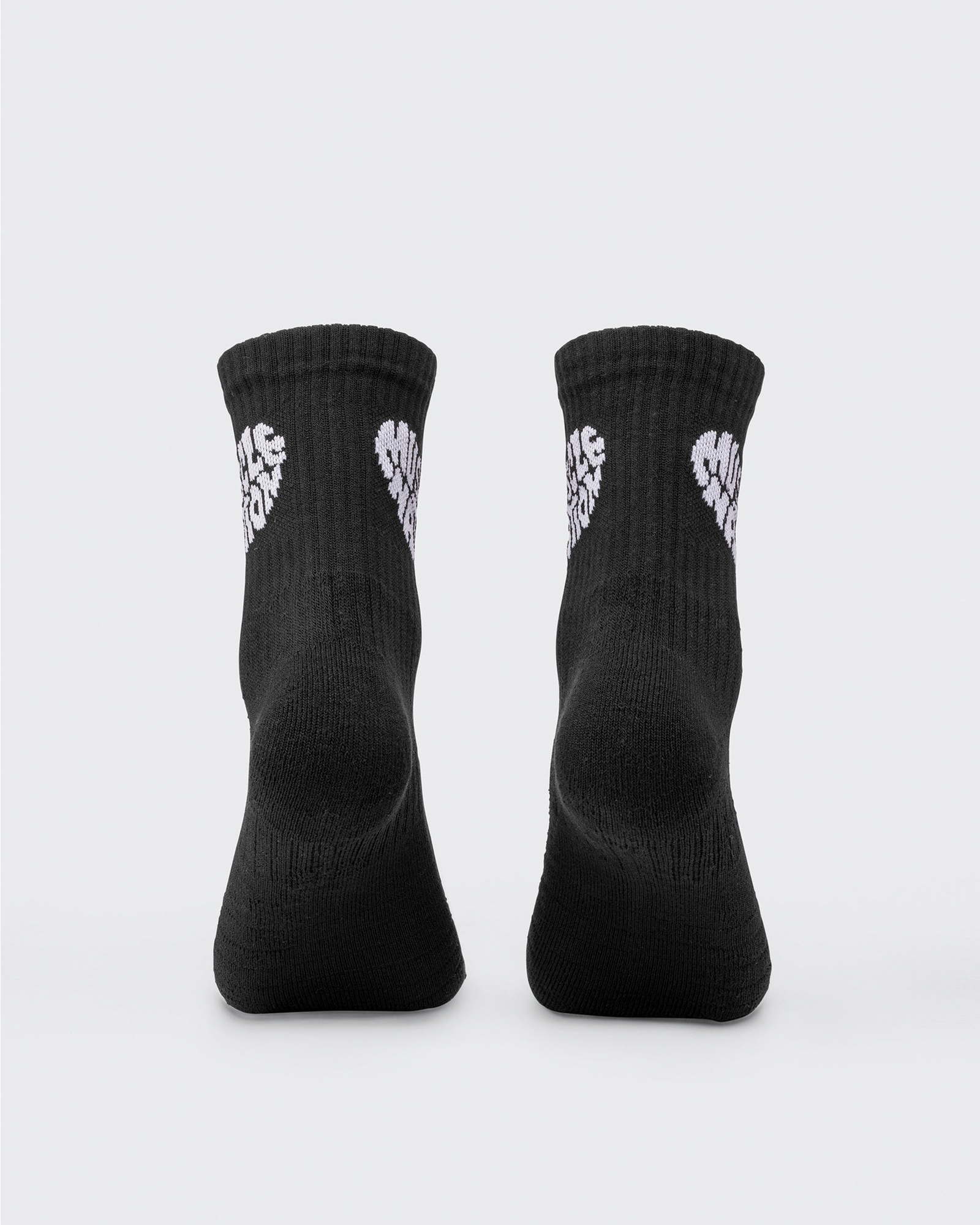 Womens Heart Crew Sock (2x Pack) - White/ Black